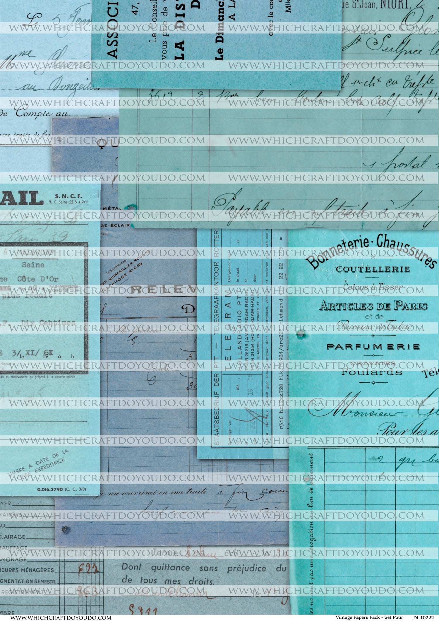 Vintage Papers Pack - Set Four - DI-10222 - Digital Download