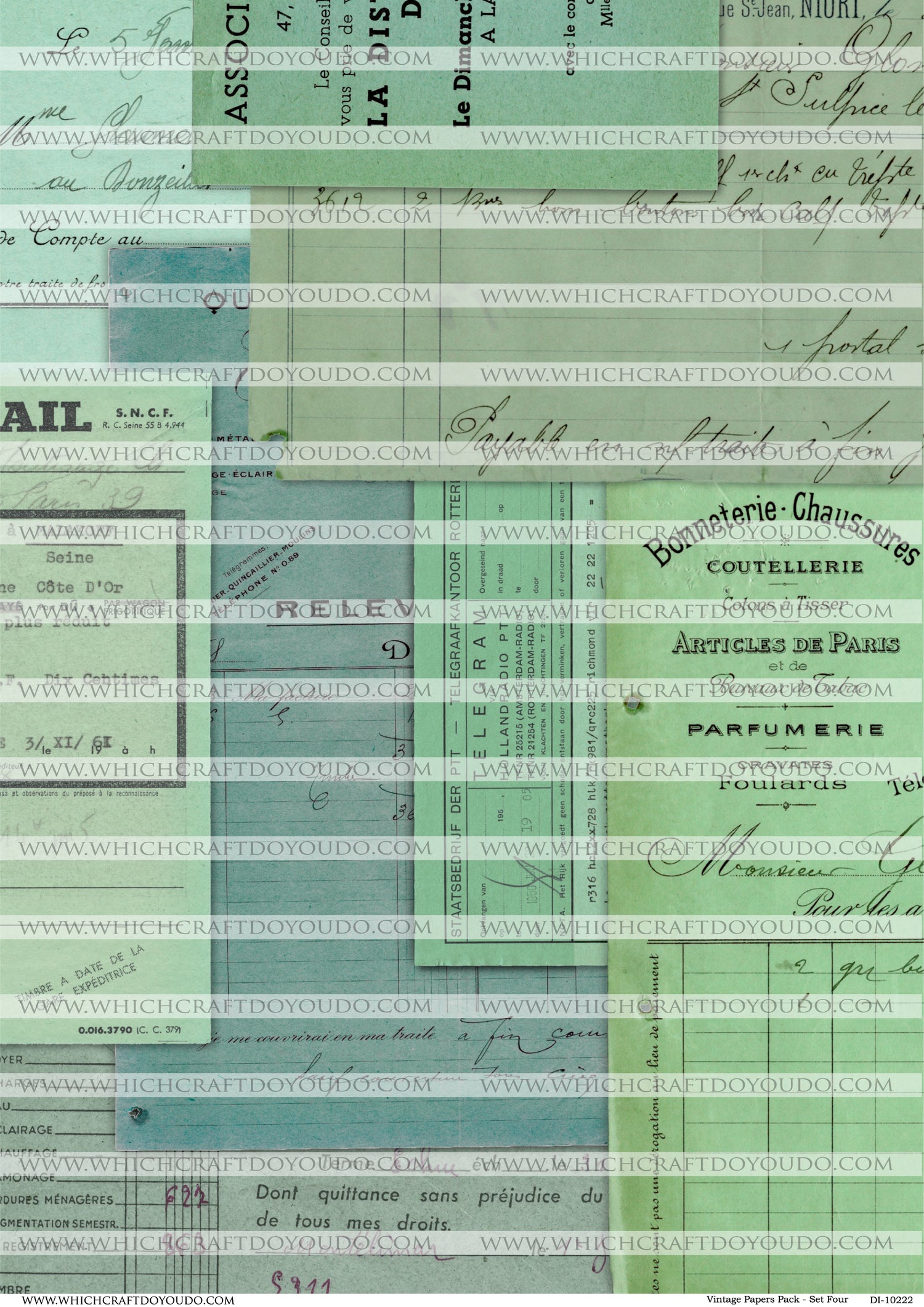 Vintage Papers Pack - Set Four - DI-10222 - Digital Download