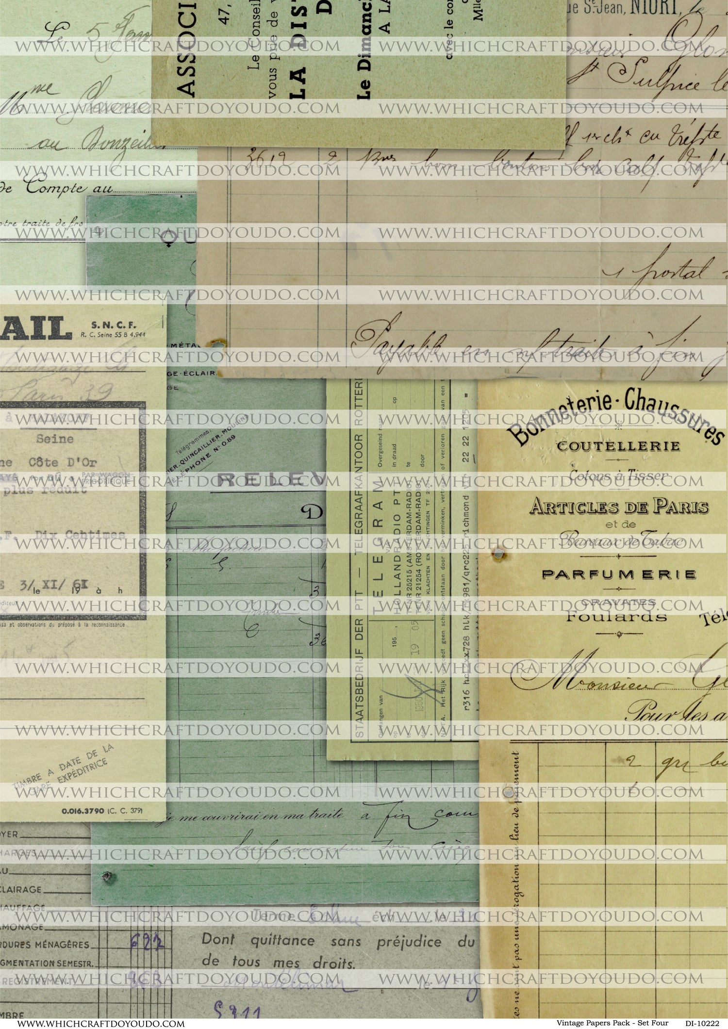 Vintage Papers Pack - Set Four - DI-10222 - Digital Download