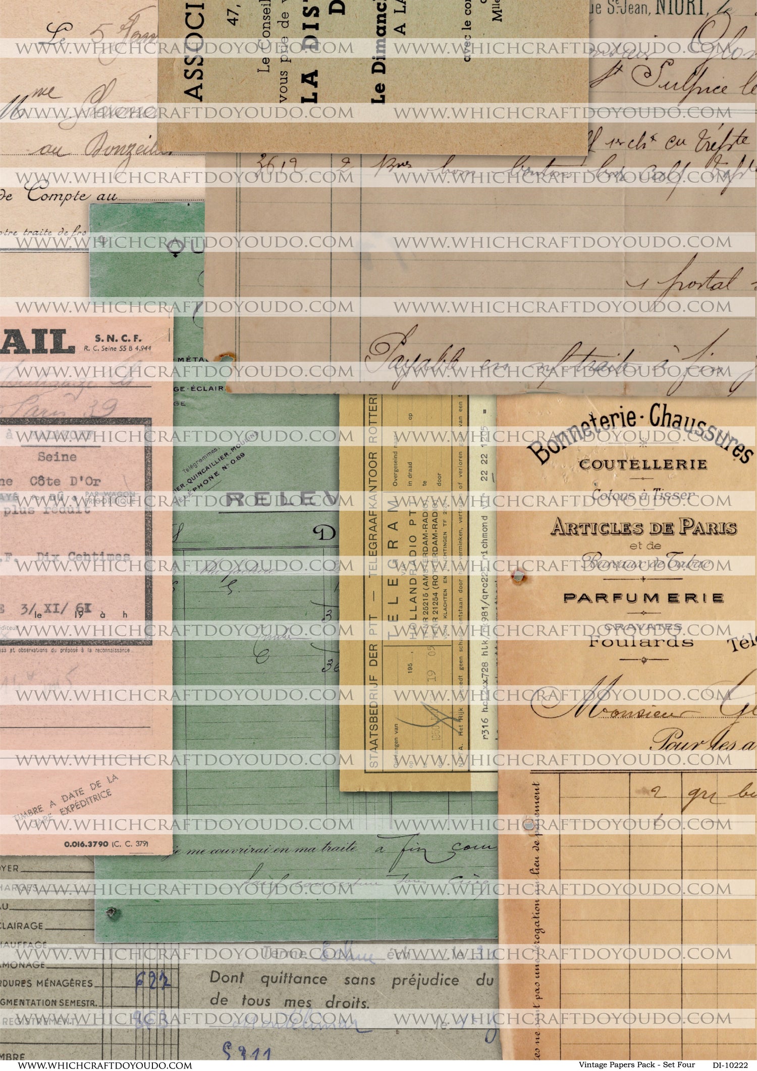 Vintage Papers Pack - Set Four - DI-10222 - Digital Download