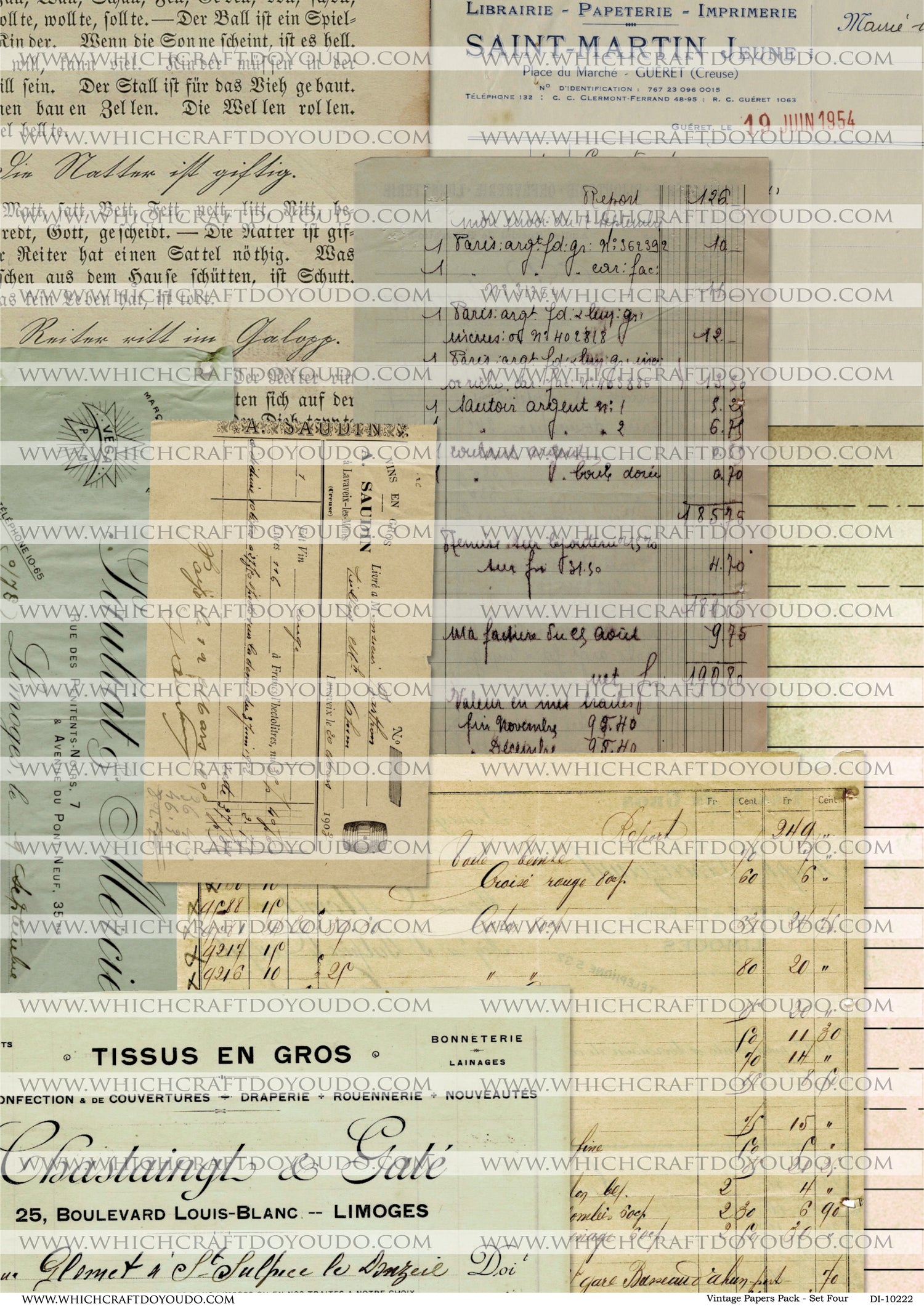 Vintage Papers Pack - Set Four - DI-10222 - Digital Download