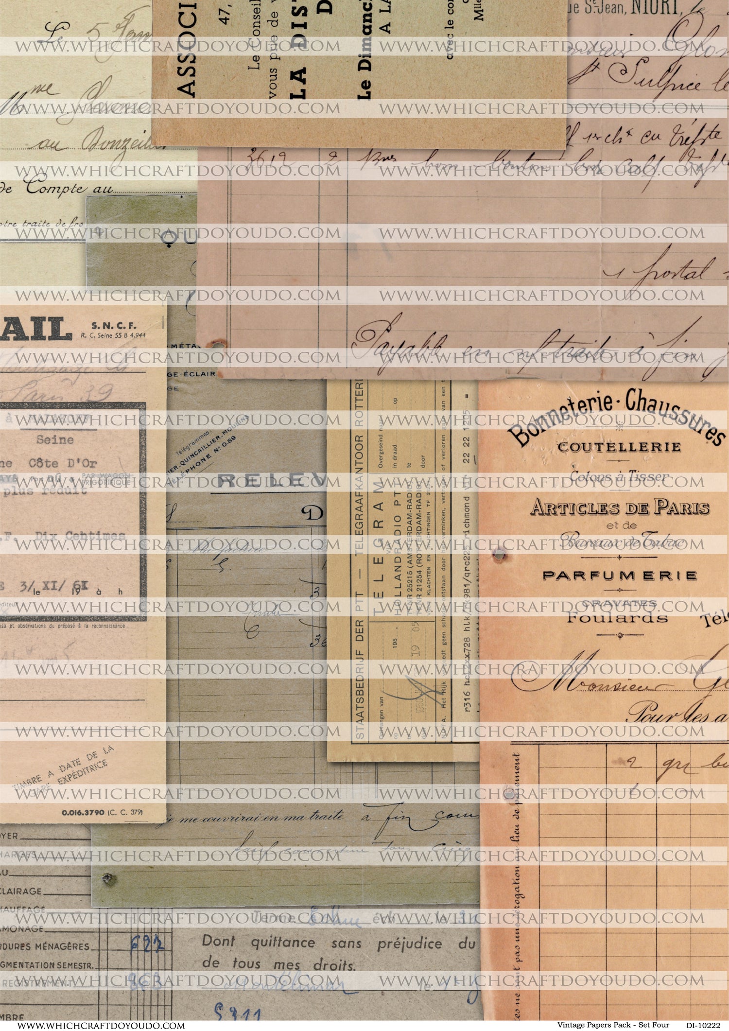 Vintage Papers Pack - Set Four - DI-10222 - Digital Download