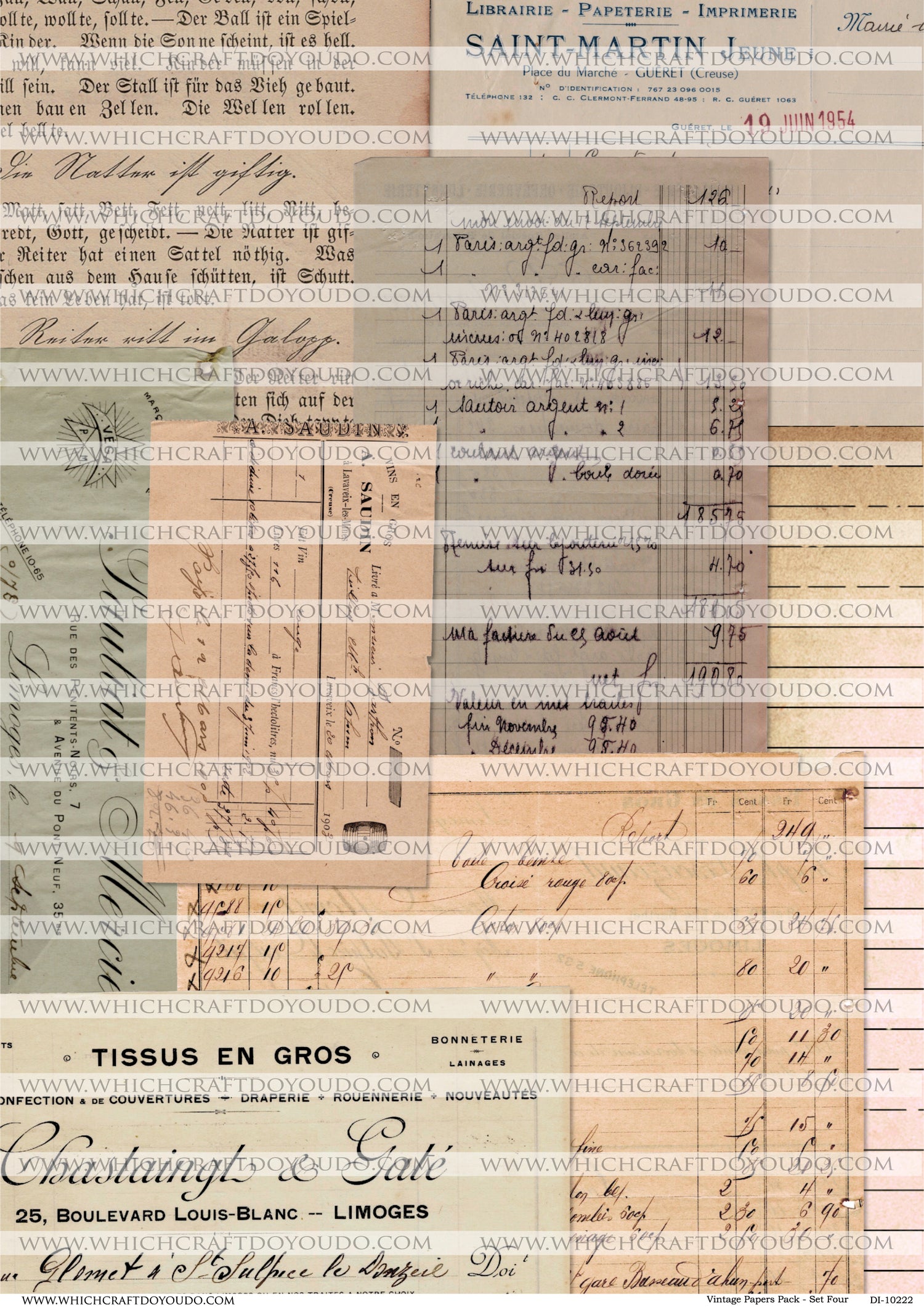 Vintage Papers Pack - Set Four - DI-10222 - Digital Download