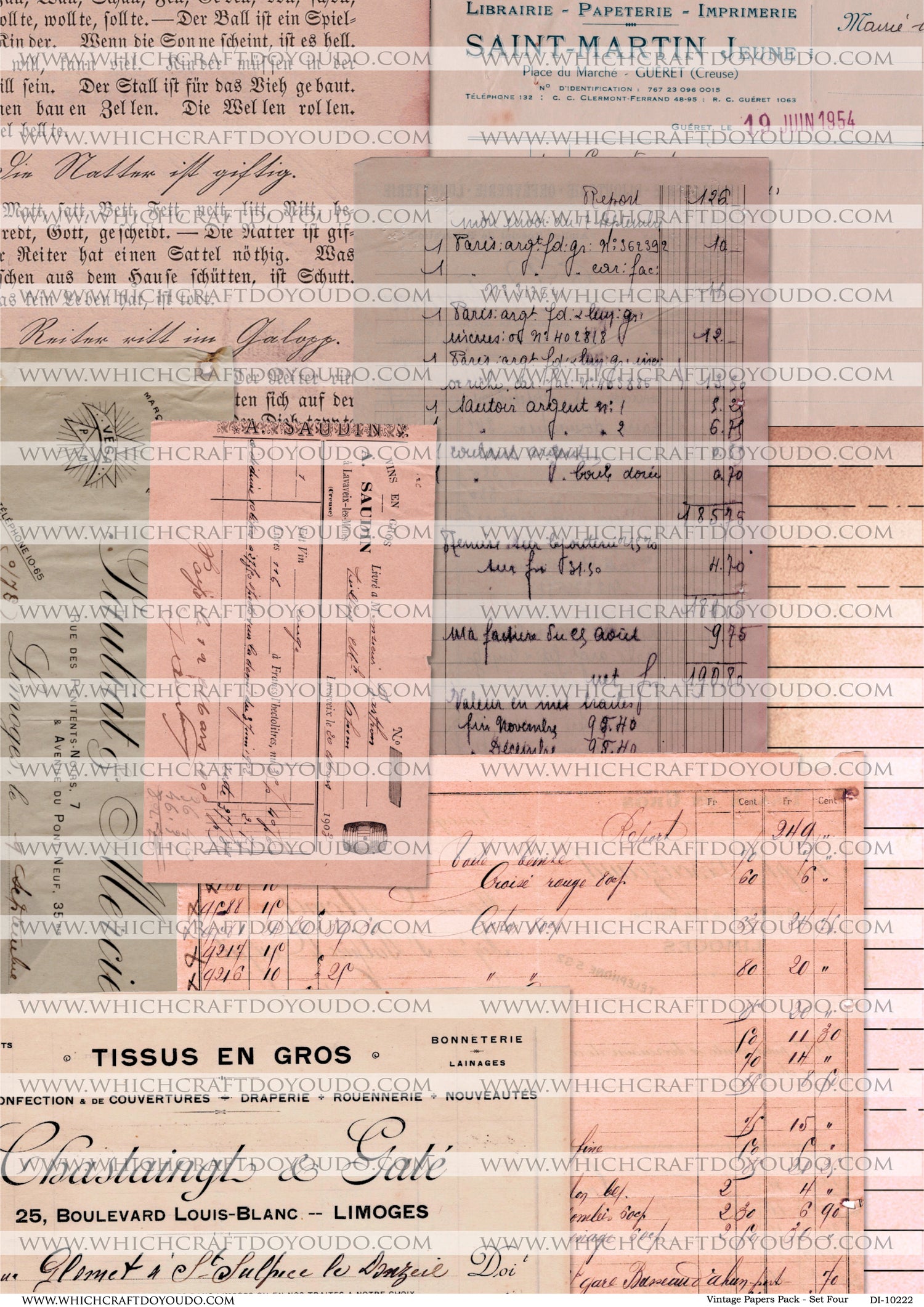 Vintage Papers Pack - Set Four - DI-10222 - Digital Download