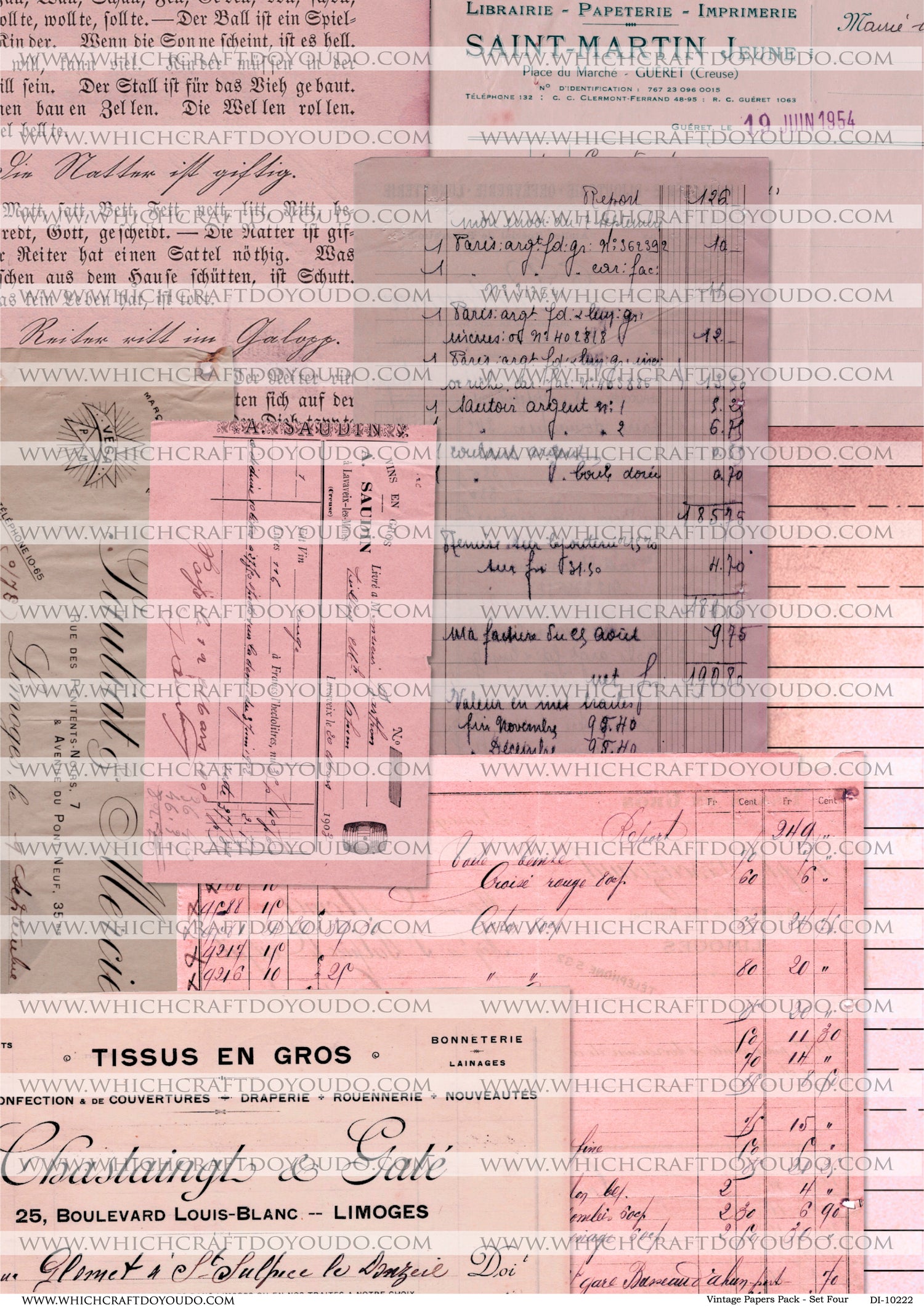 Vintage Papers Pack - Set Four - DI-10222 - Digital Download