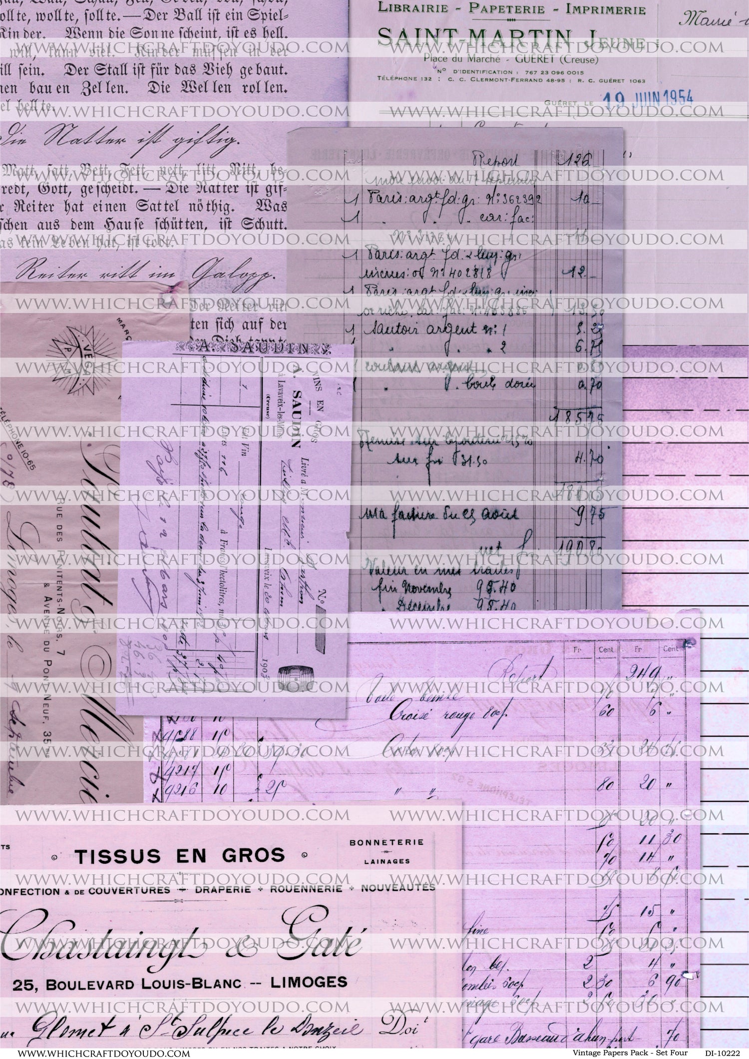 Vintage Papers Pack - Set Four - DI-10222 - Digital Download