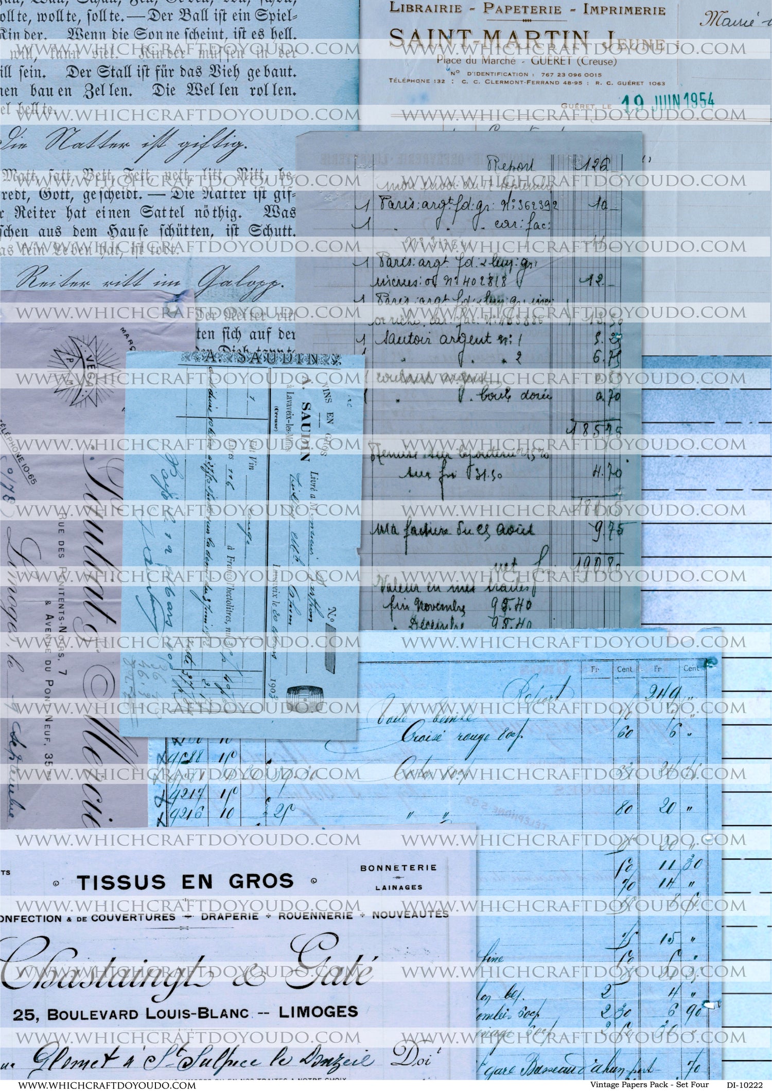 Vintage Papers Pack - Set Four - DI-10222 - Digital Download