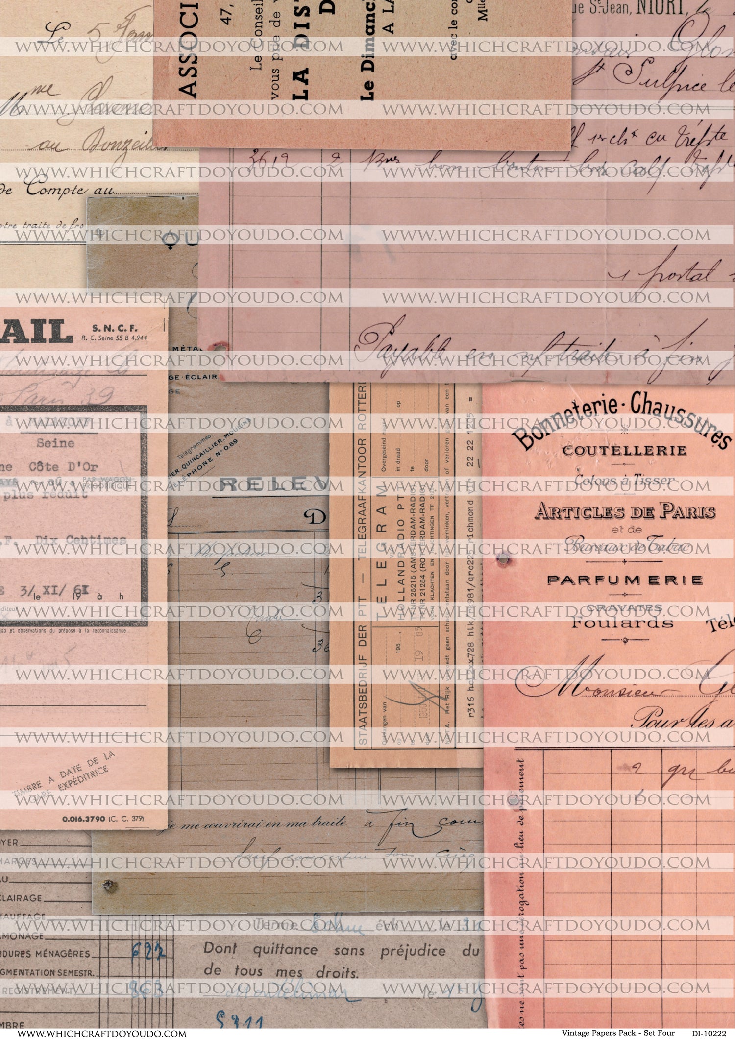 Vintage Papers Pack - Set Four - DI-10222 - Digital Download