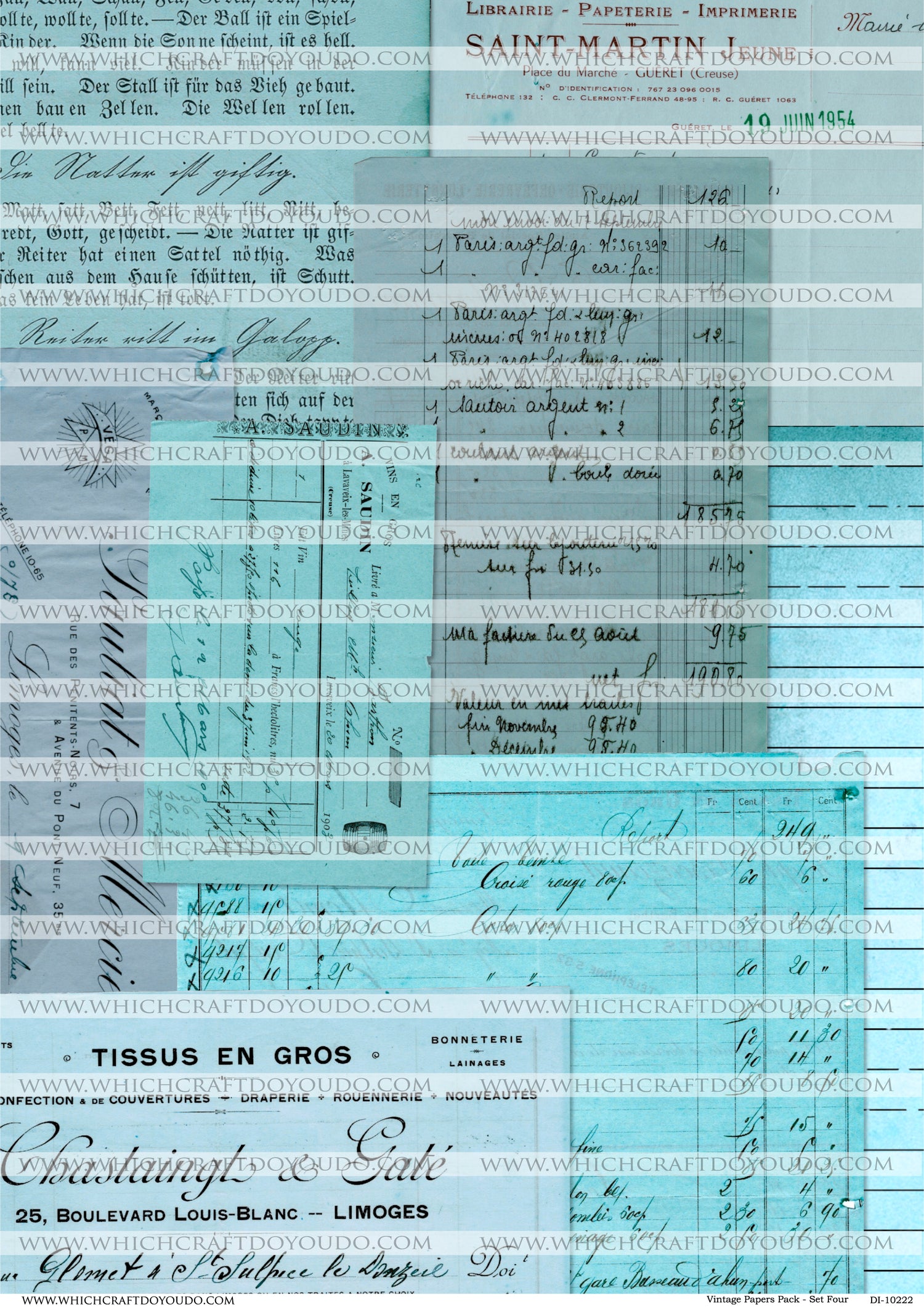 Vintage Papers Pack - Set Four - DI-10222 - Digital Download