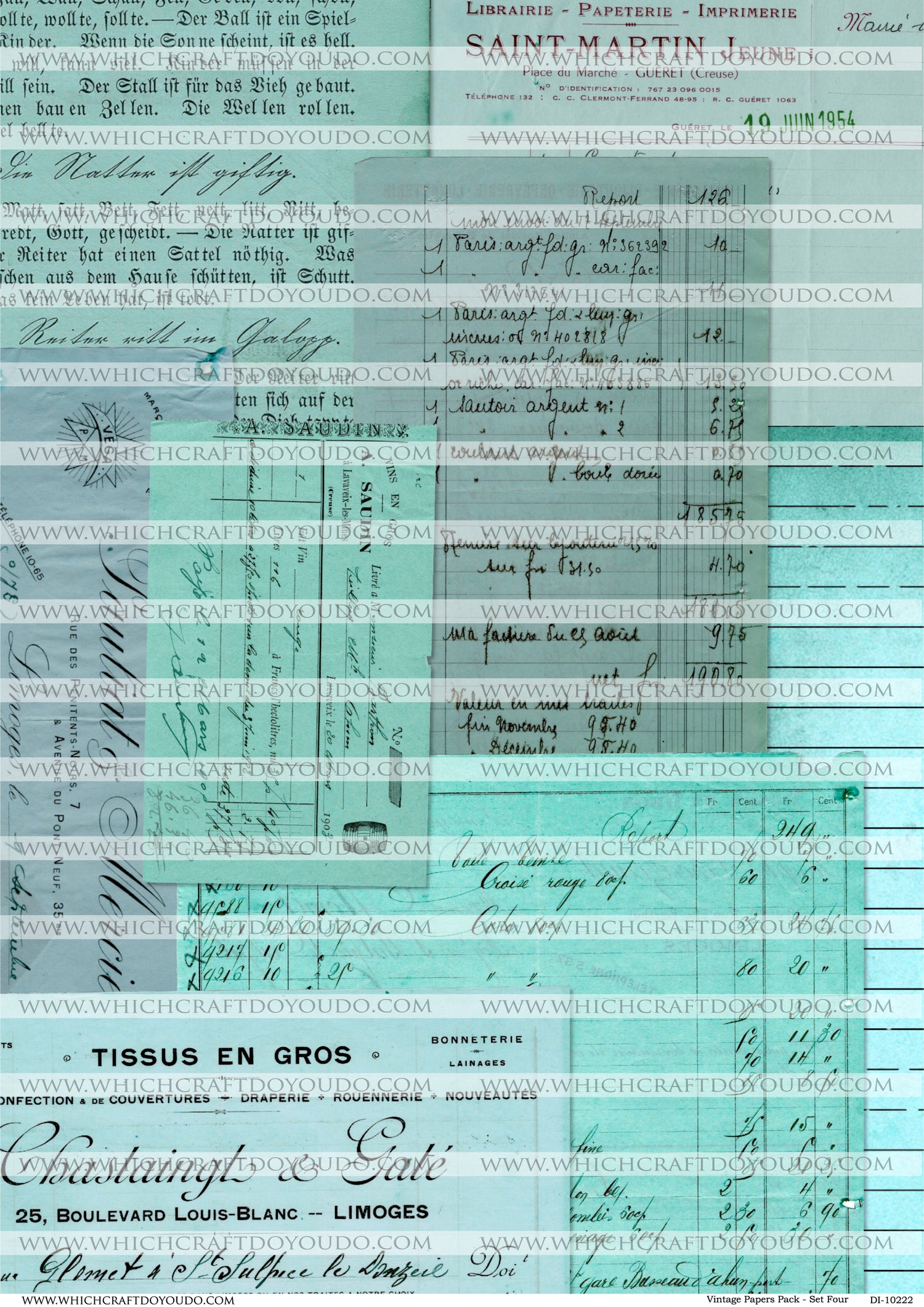 Vintage Papers Pack - Set Four - DI-10222 - Digital Download