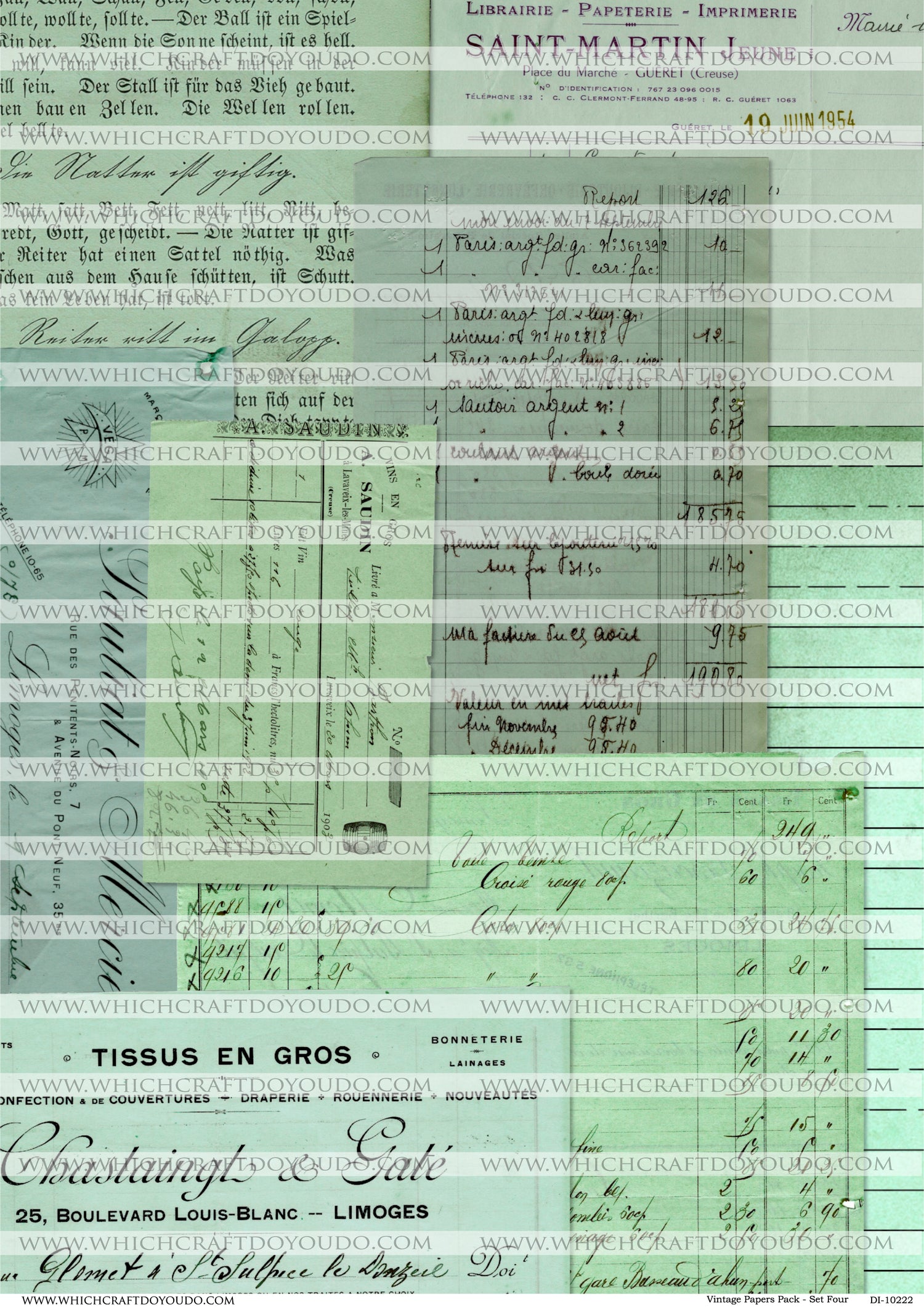 Vintage Papers Pack - Set Four - DI-10222 - Digital Download