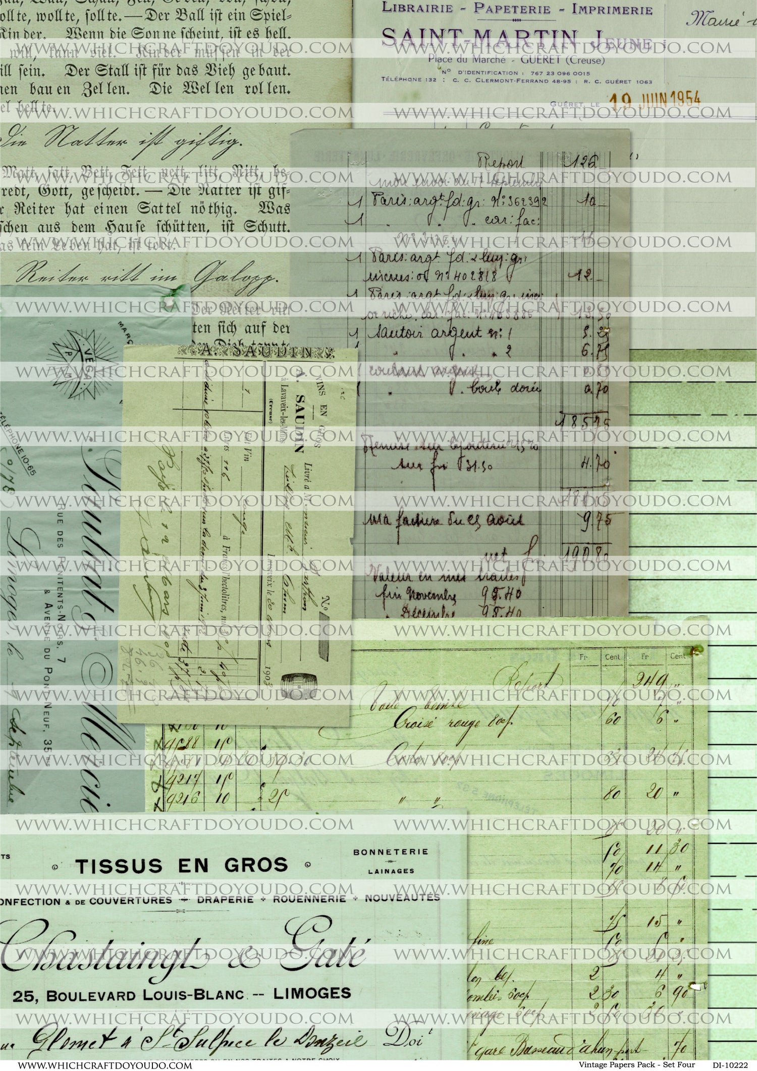 Vintage Papers Pack - Set Four - DI-10222 - Digital Download