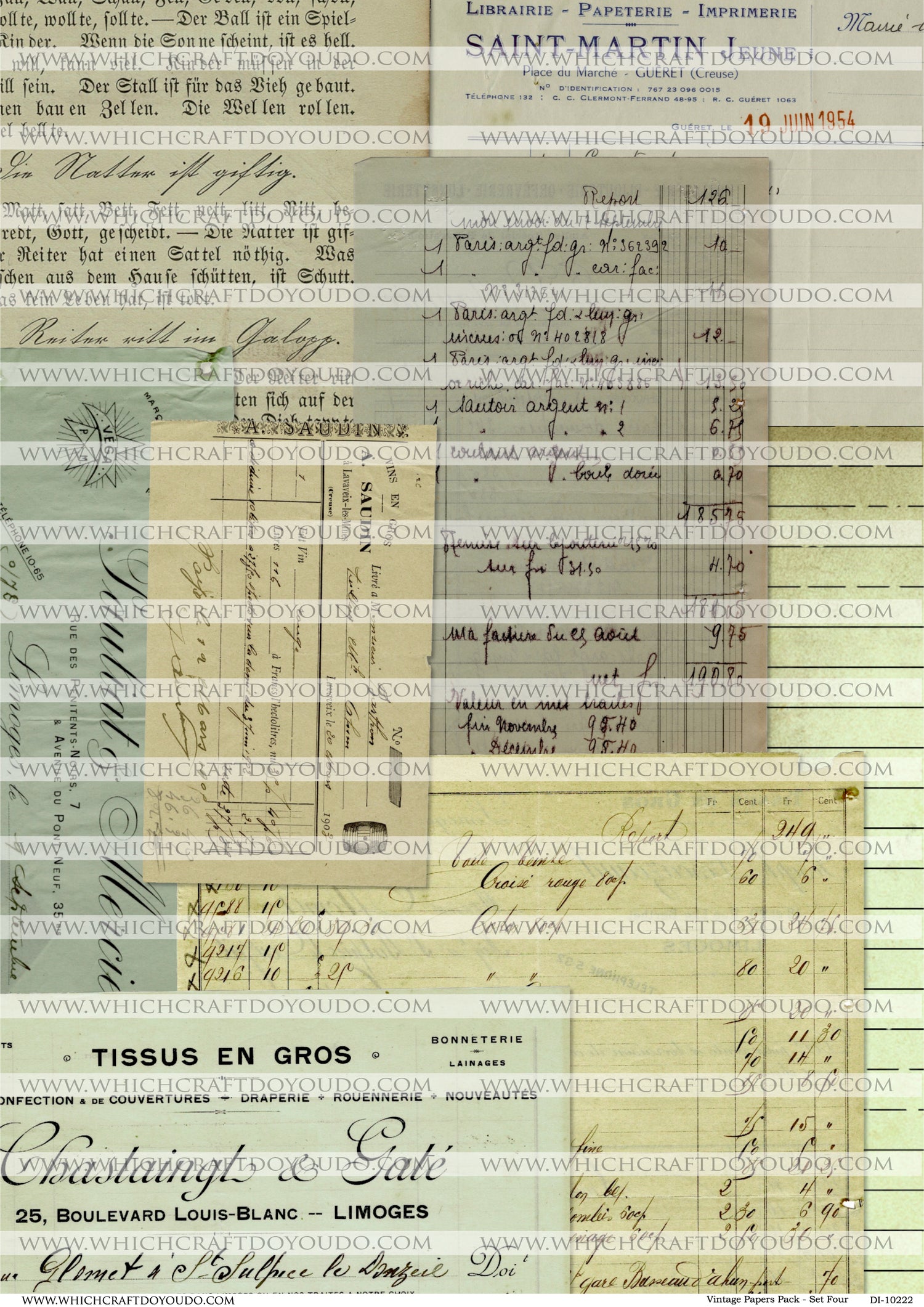 Vintage Papers Pack - Set Four - DI-10222 - Digital Download