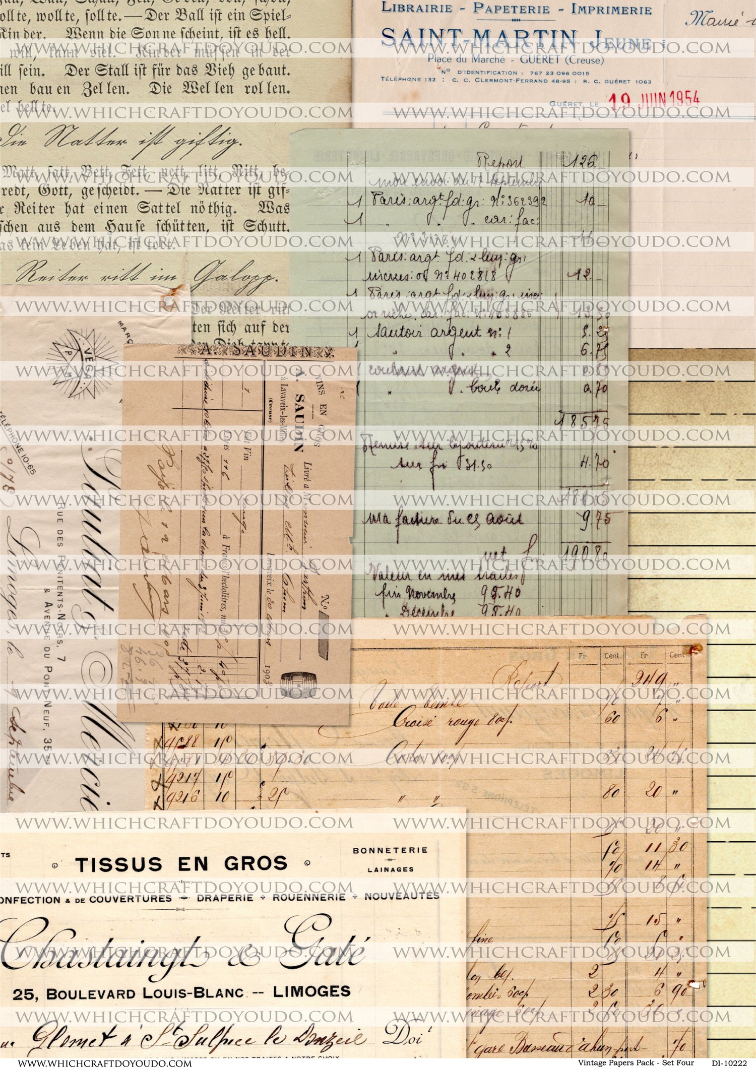 Vintage Papers Pack - Set Four - DI-10222 - Digital Download