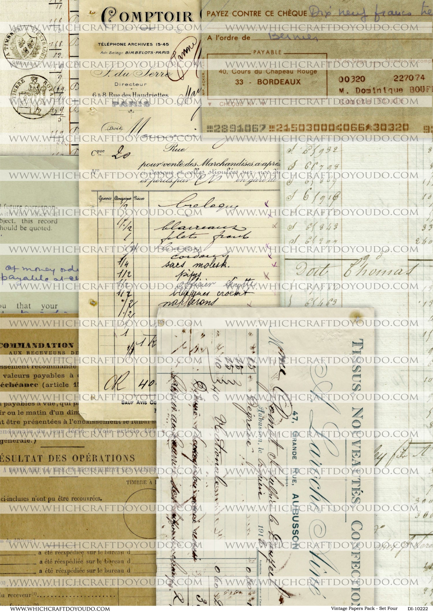 Vintage Papers Pack - Set Four - DI-10222 - Digital Download