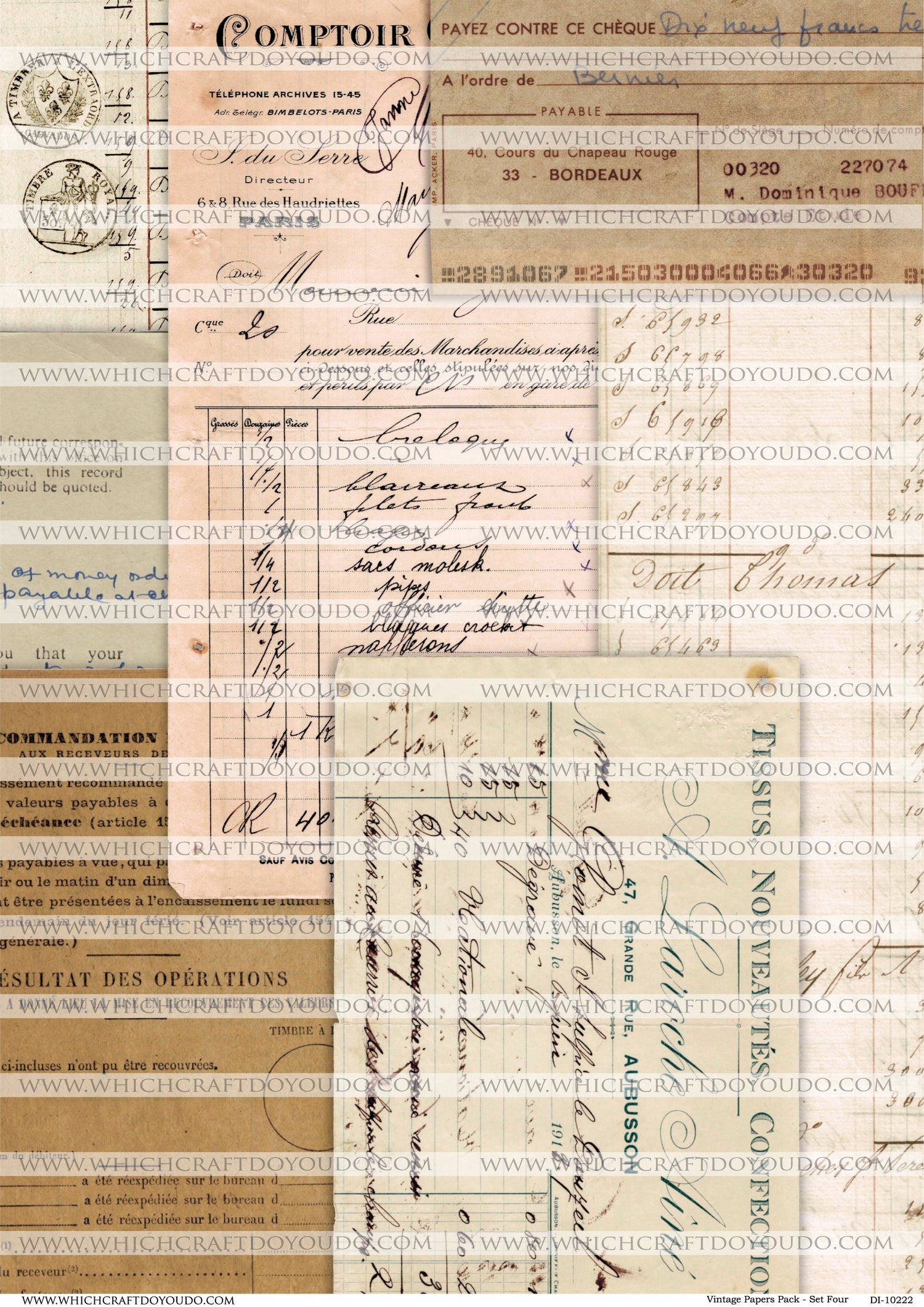 Vintage Papers Pack - Set Four - DI-10222 - Digital Download