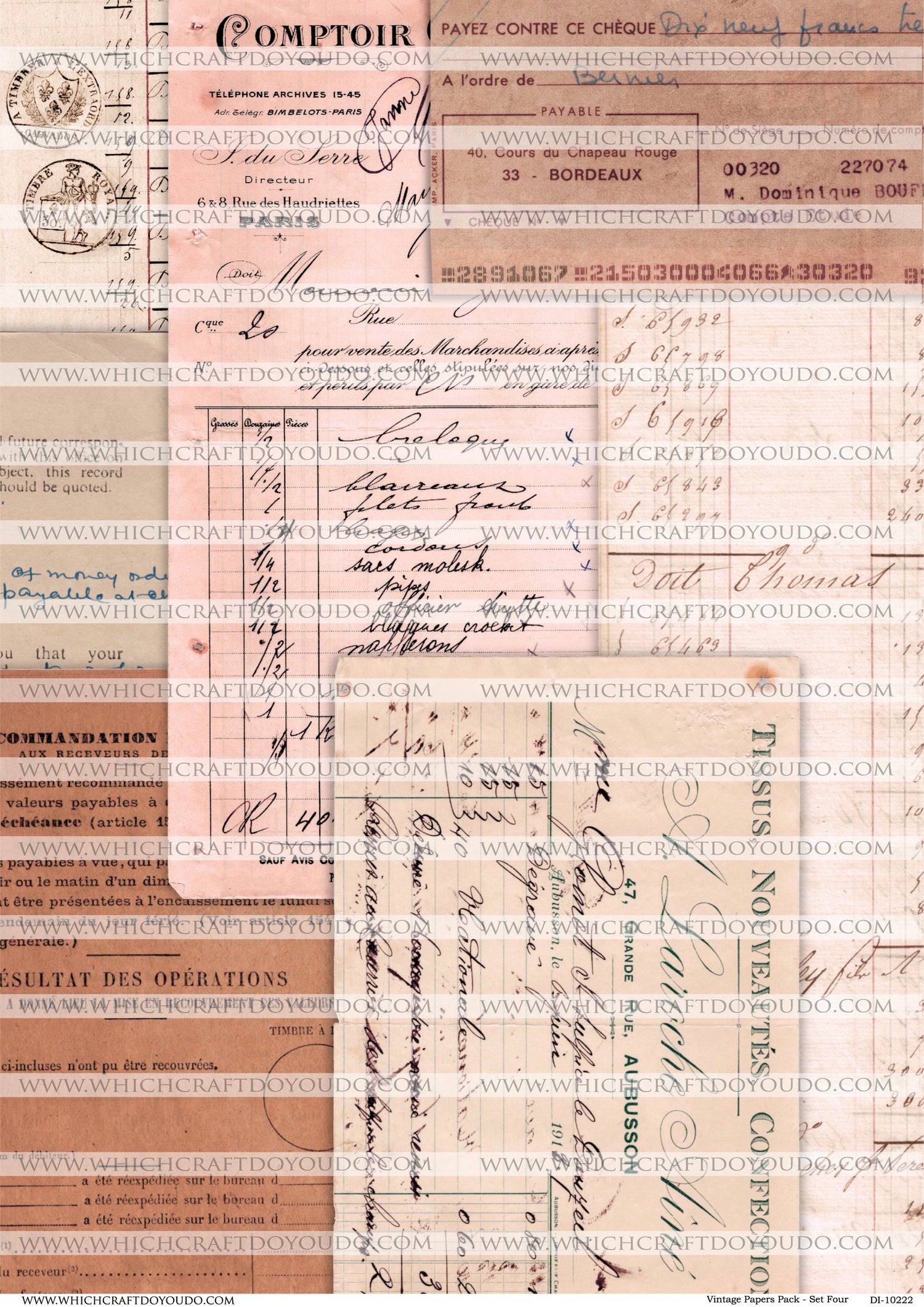 Vintage Papers Pack - Set Four - DI-10222 - Digital Download