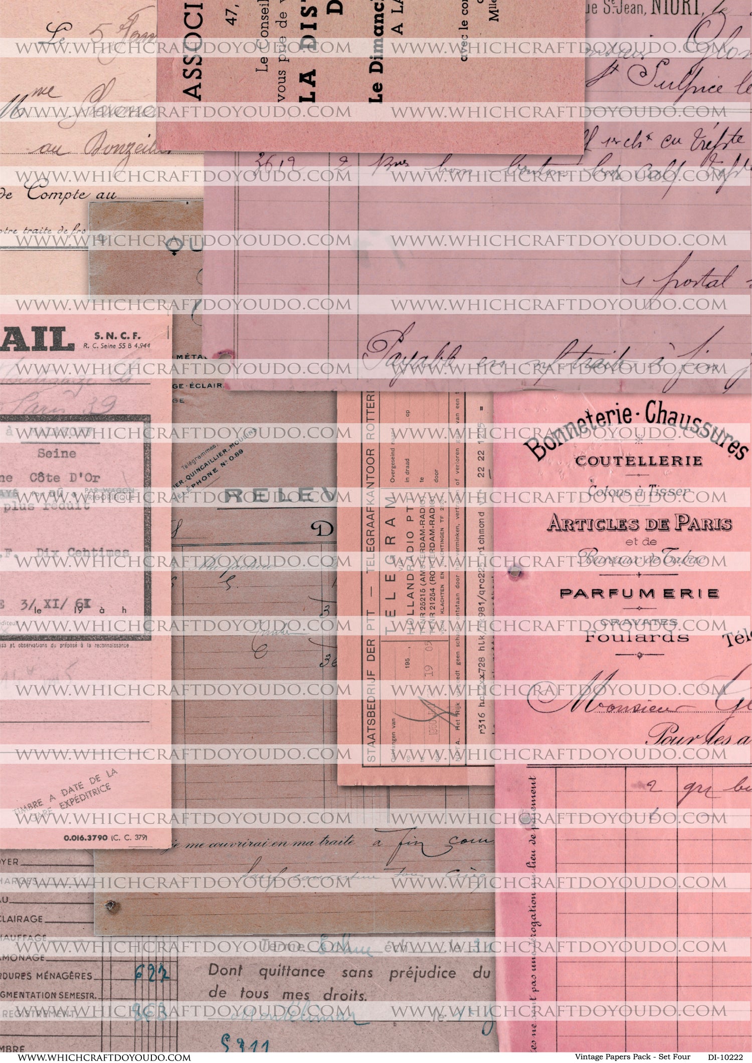 Vintage Papers Pack - Set Four - DI-10222 - Digital Download