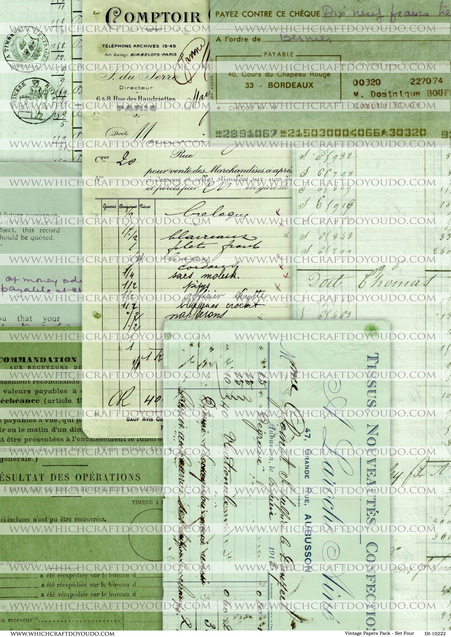 Vintage Papers Pack - Set Four - DI-10222 - Digital Download