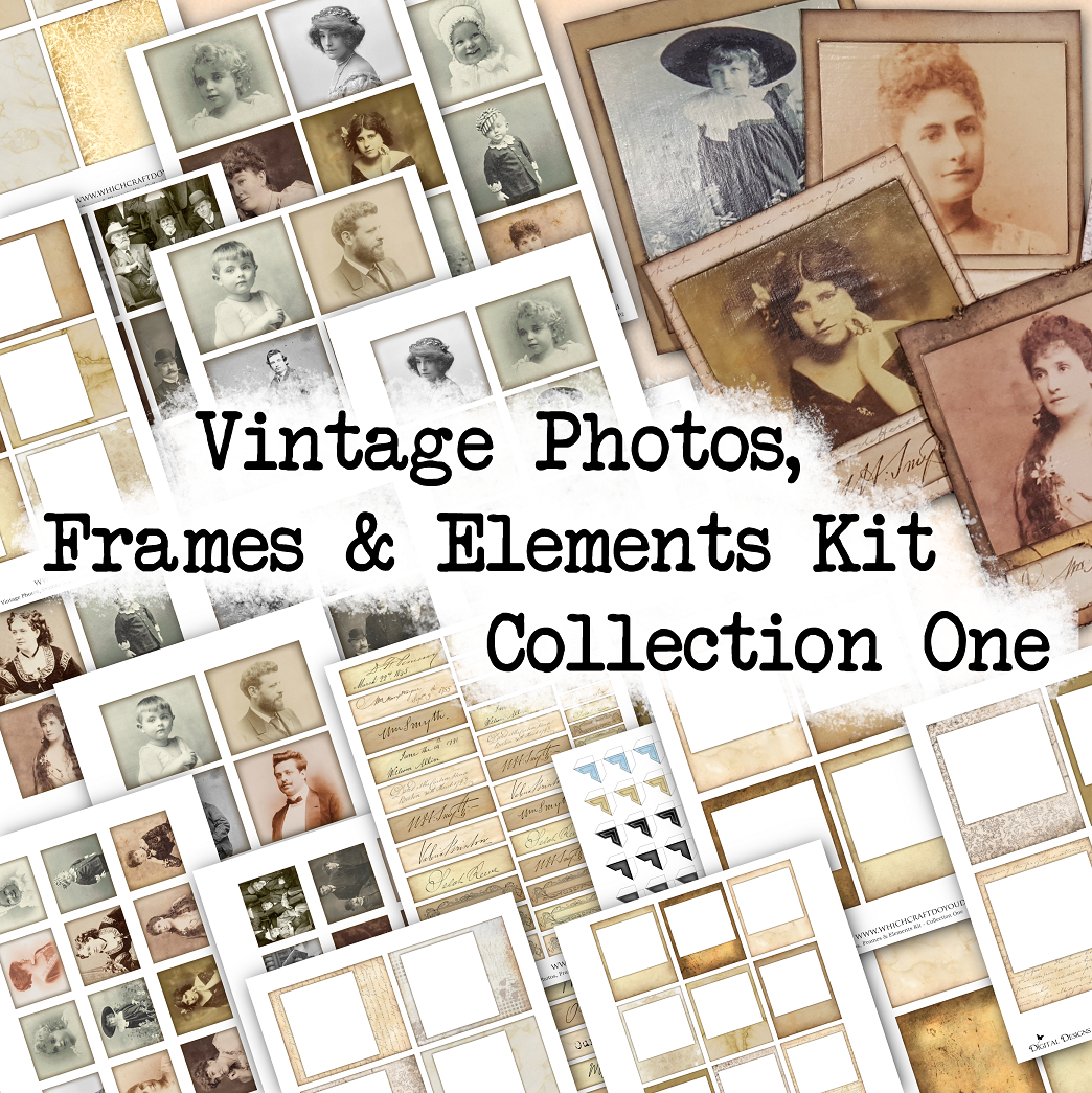 Vintage Photos, Frames & Elements Kit - Collection One - DI-10171 - Digital Download