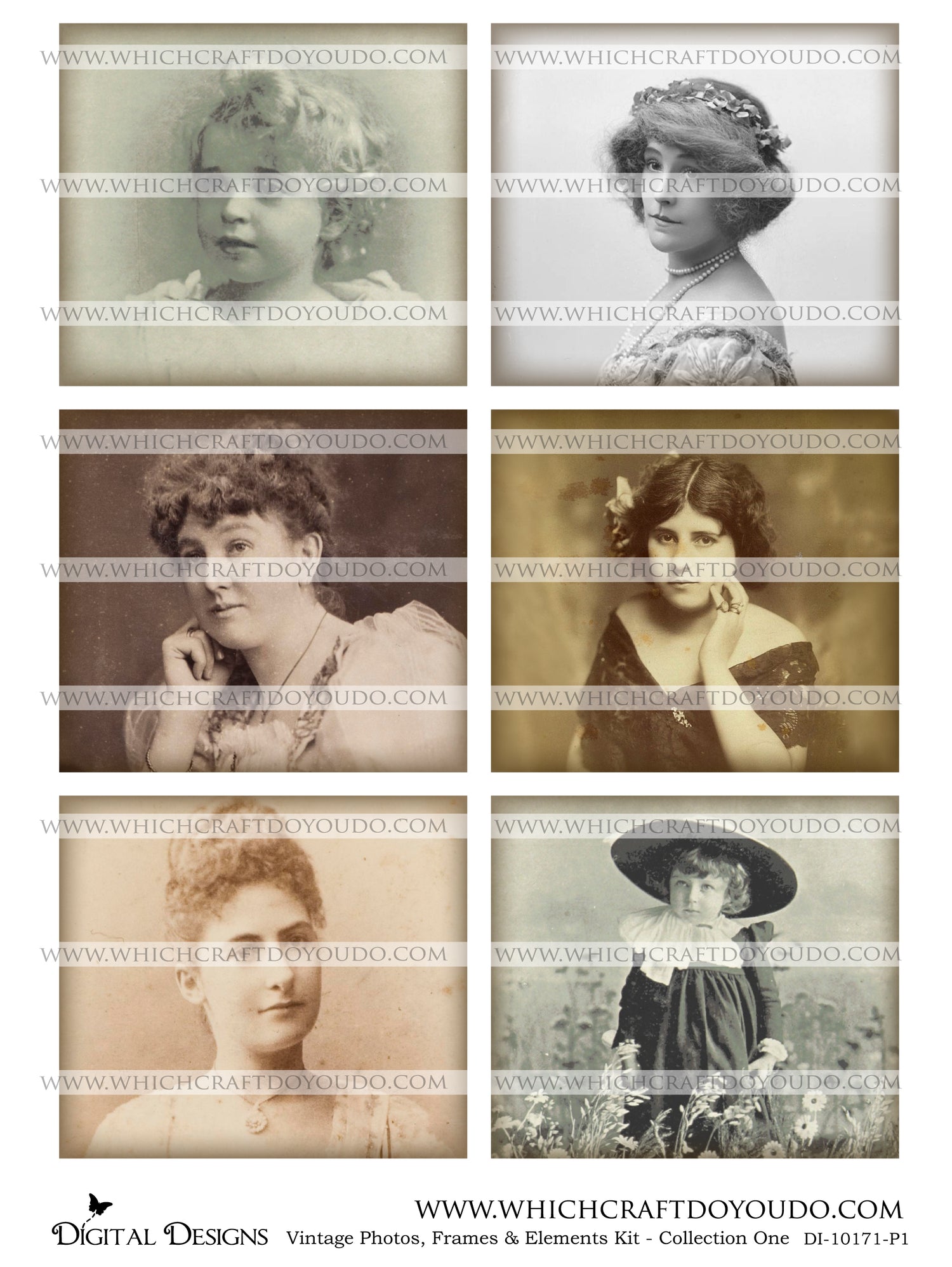 Vintage Photos, Frames & Elements Kit - Collection One - DI-10171 - Digital Download