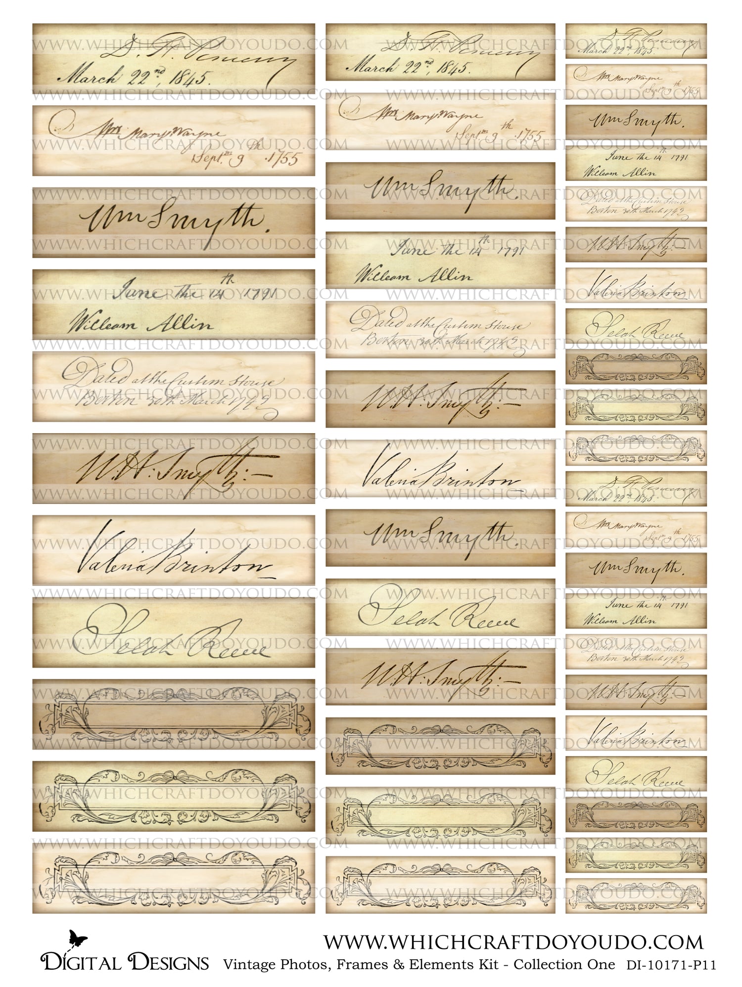 Vintage Photos, Frames & Elements Kit - Collection One - DI-10171 - Digital Download