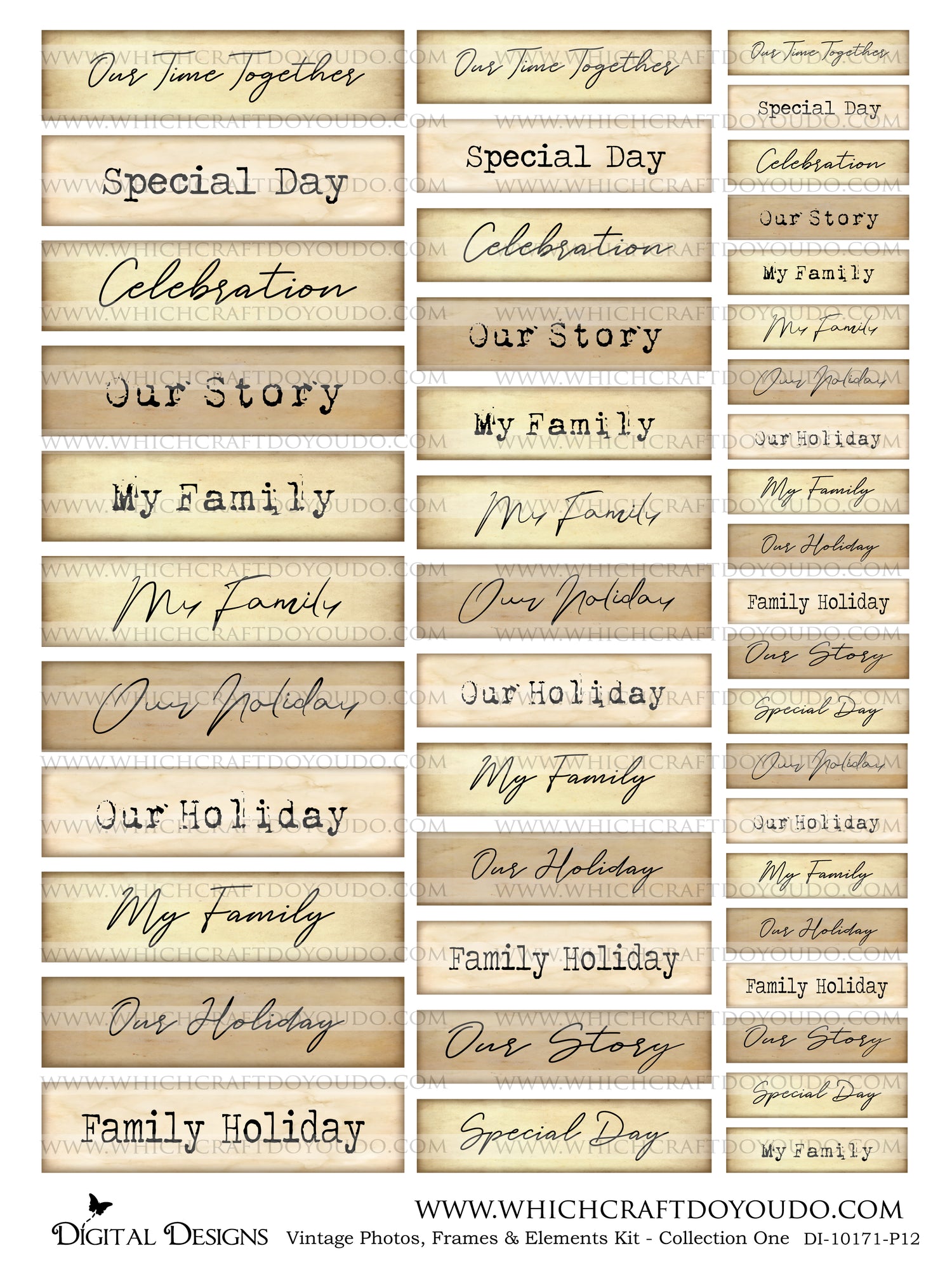 Vintage Photos, Frames & Elements Kit - Collection One - DI-10171 - Digital Download