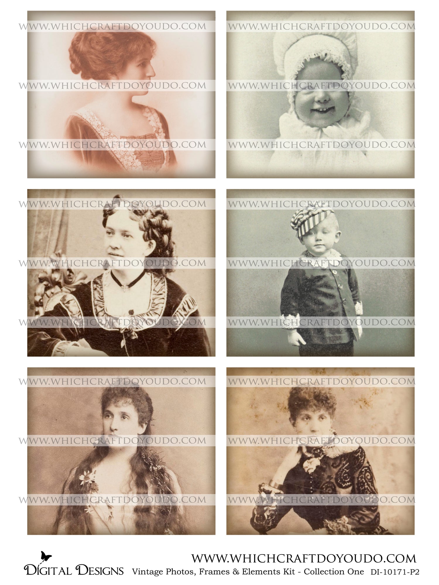 Vintage Photos, Frames & Elements Kit - Collection One - DI-10171 - Digital Download
