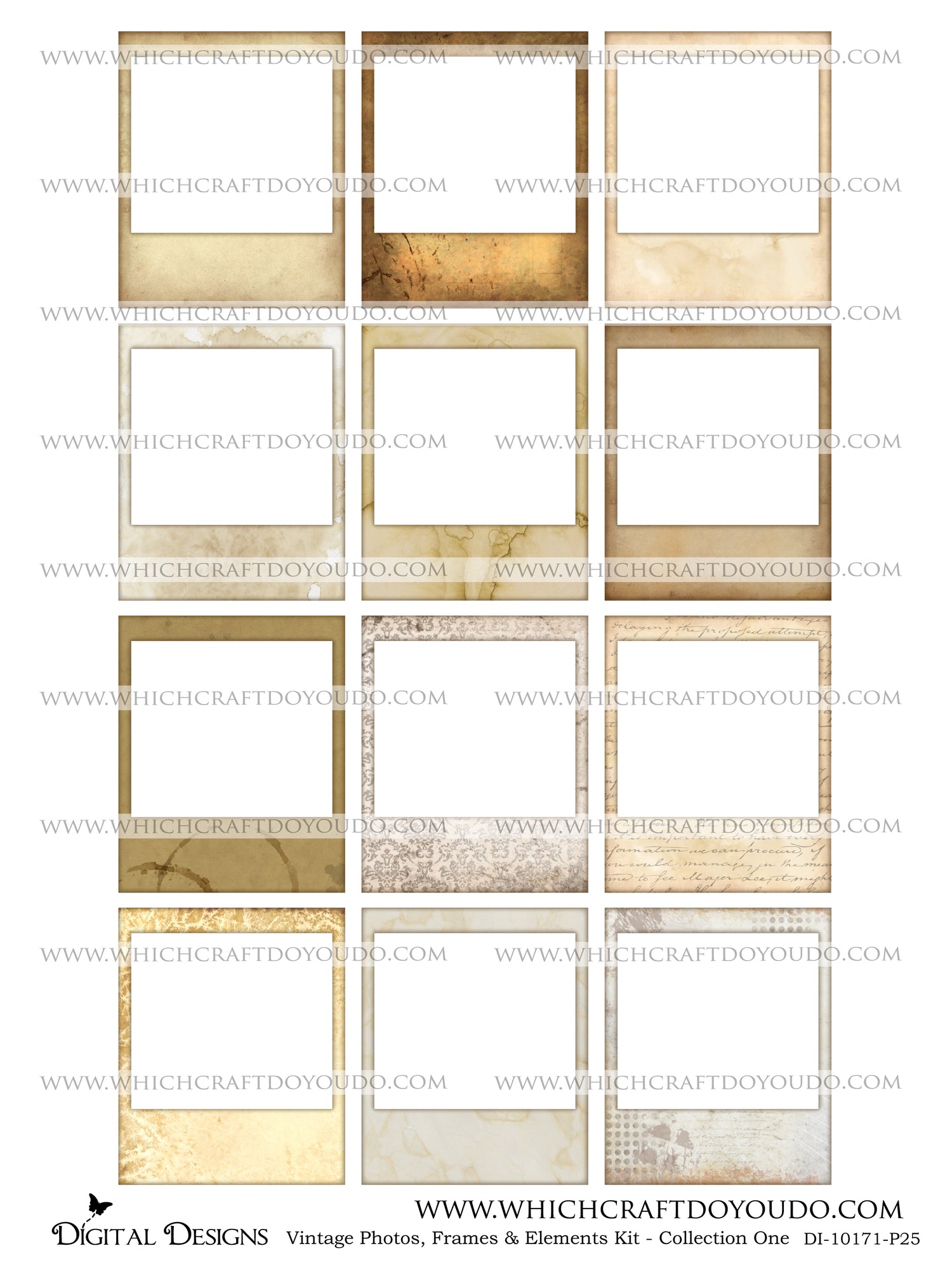 Vintage Photos, Frames & Elements Kit - Collection One - DI-10171 - Digital Download