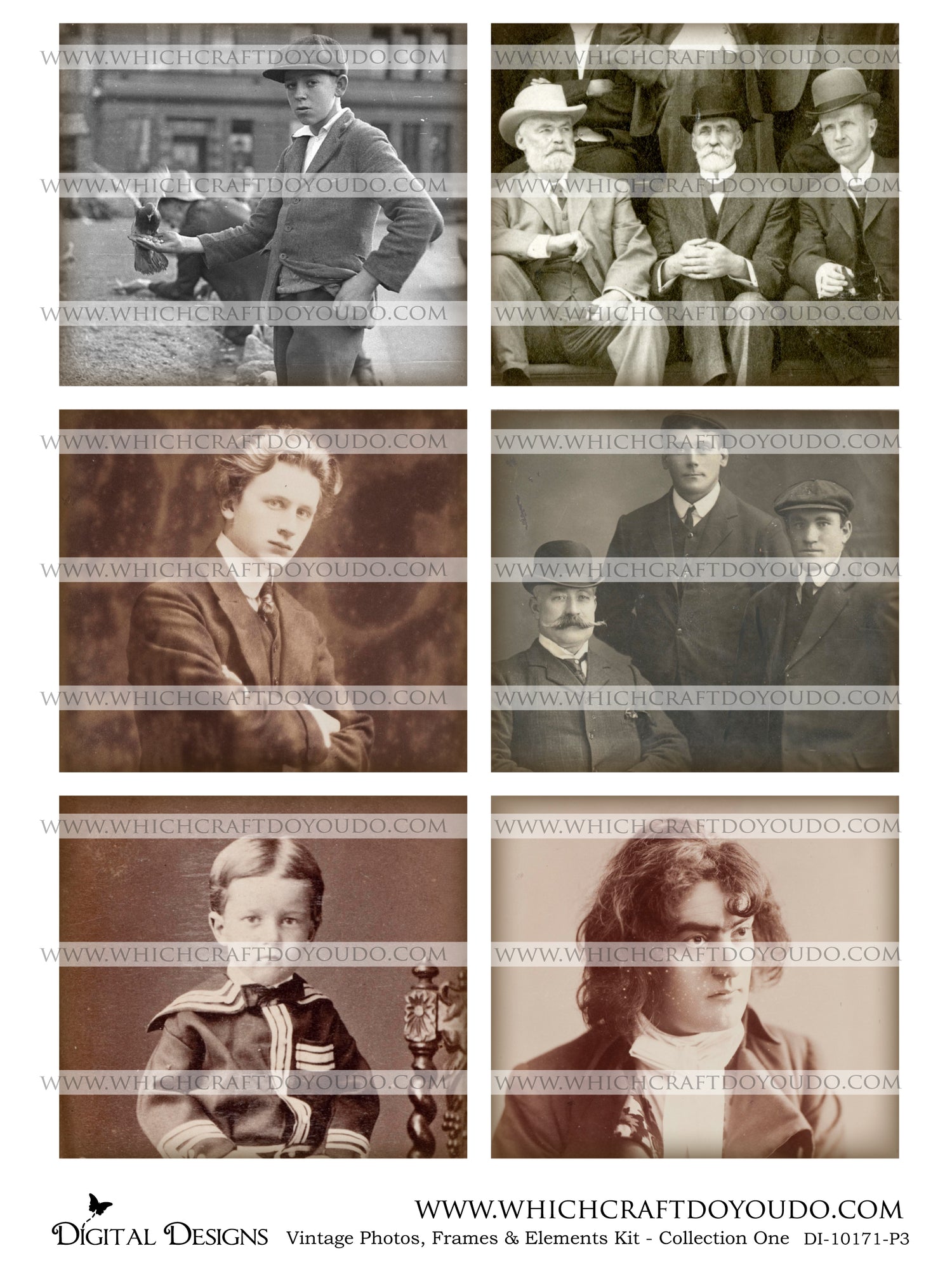 Vintage Photos, Frames & Elements Kit - Collection One - DI-10171 - Digital Download