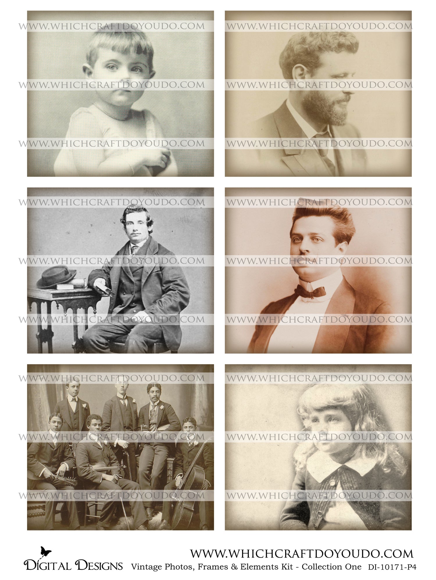 Vintage Photos, Frames & Elements Kit - Collection One - DI-10171 - Digital Download