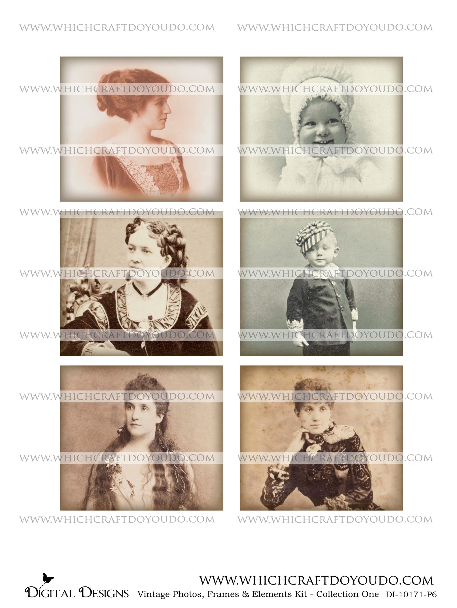 Vintage Photos, Frames & Elements Kit - Collection One - DI-10171 - Digital Download