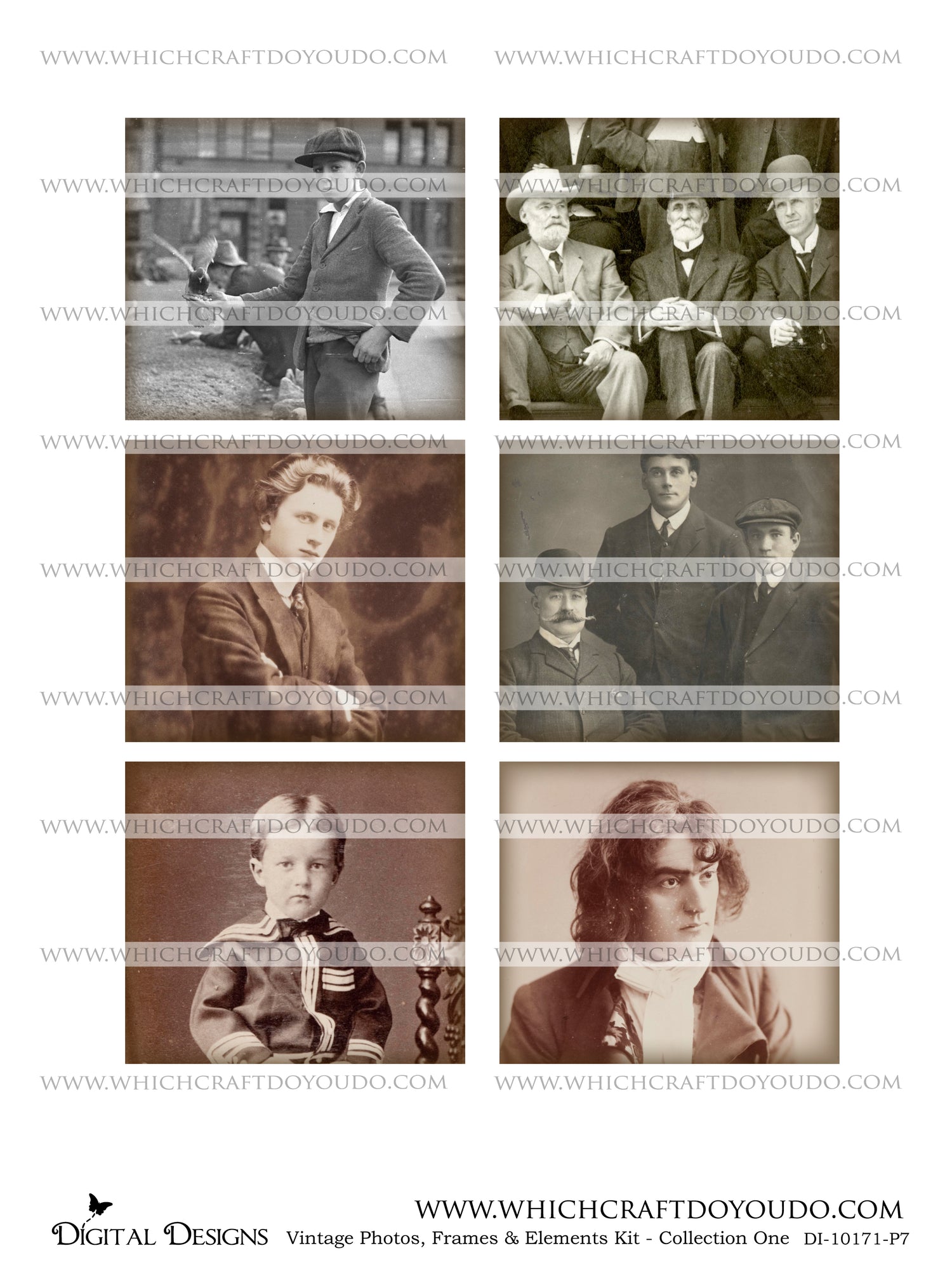 Vintage Photos, Frames & Elements Kit - Collection One - DI-10171 - Digital Download