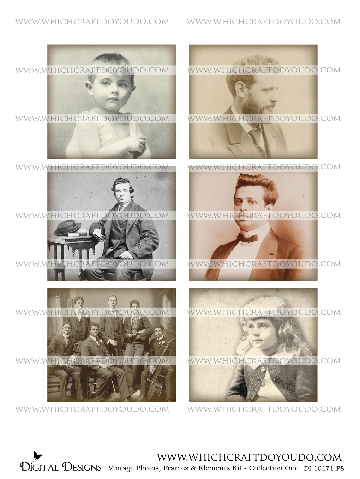 Vintage Photos, Frames & Elements Kit - Collection One - DI-10171 - Digital Download
