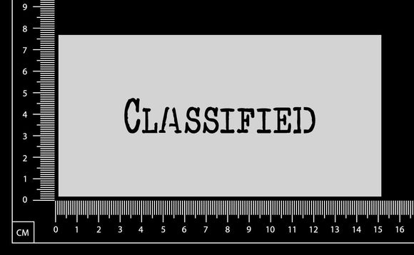 Vintage Word - Classified - Stencil - 75mm x 150mm