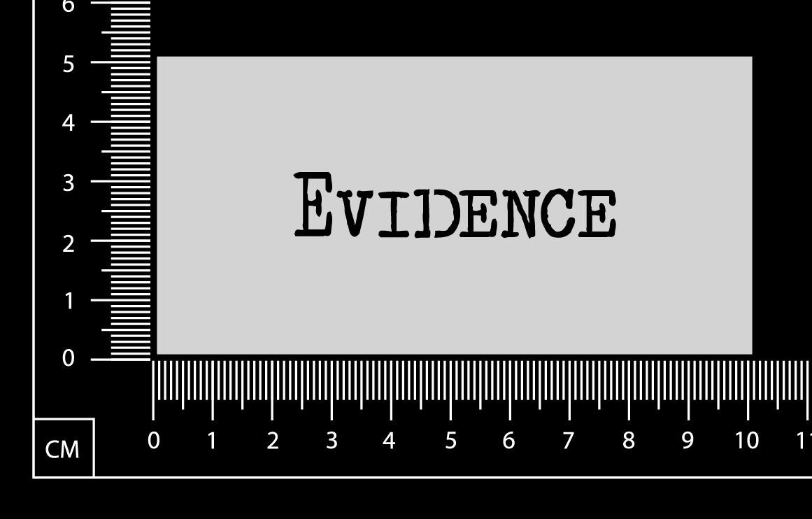 Vintage Word - Evidence - Stencil - 50mm x 100mm