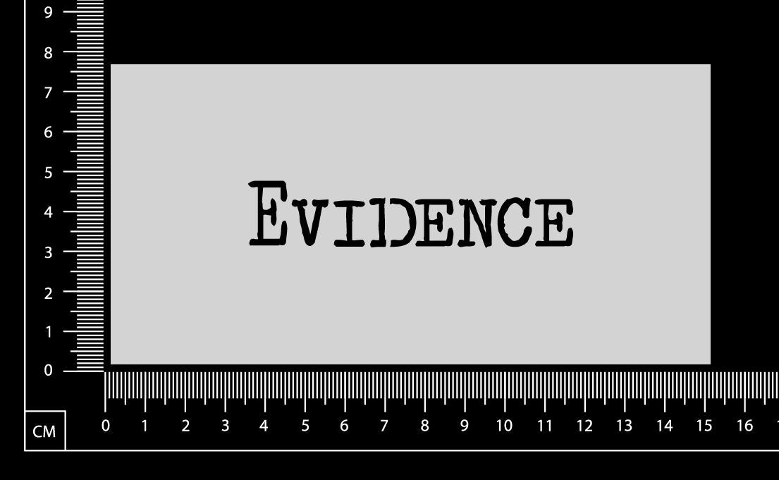 Vintage Word - Evidence - Stencil - 75mm x 150mm