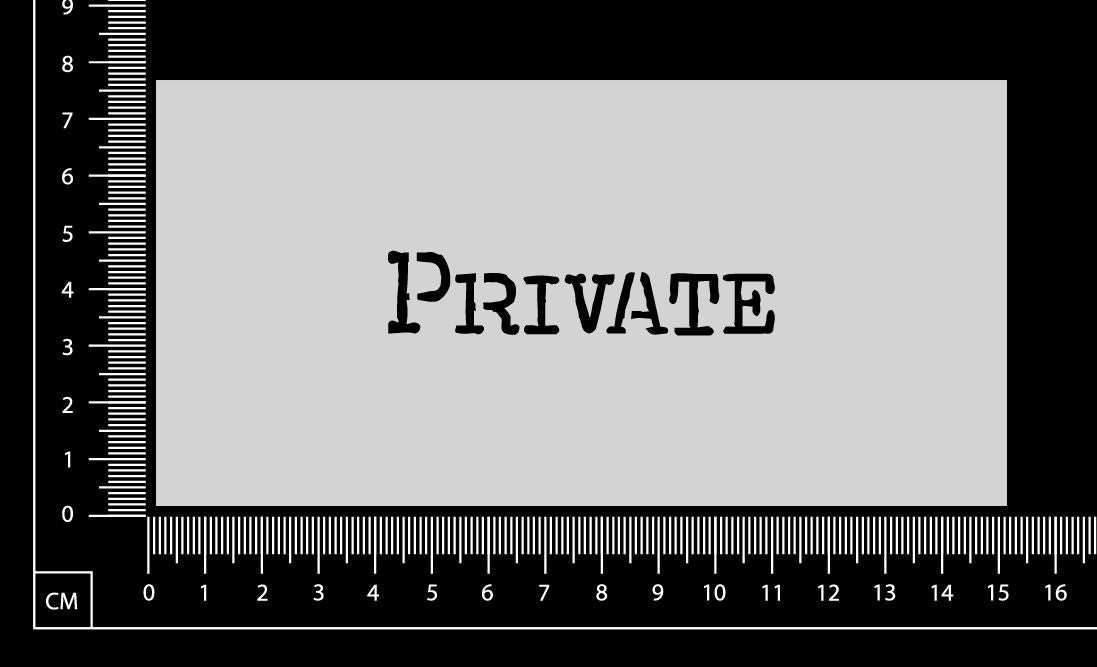 Vintage Word - Private - Stencil - 75mm x 150mm