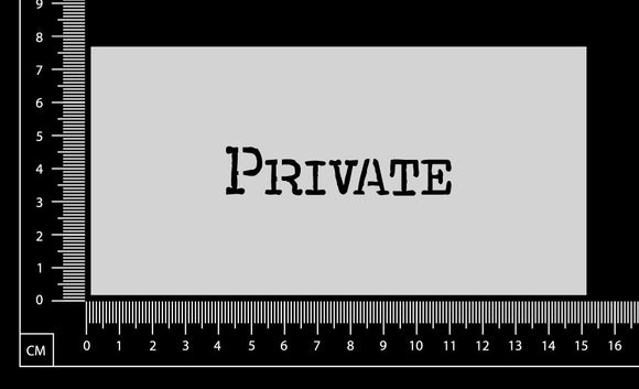 Vintage Word - Private - Stencil - 75mm x 150mm