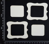 Vintage Frames Set - C - White Chipboard