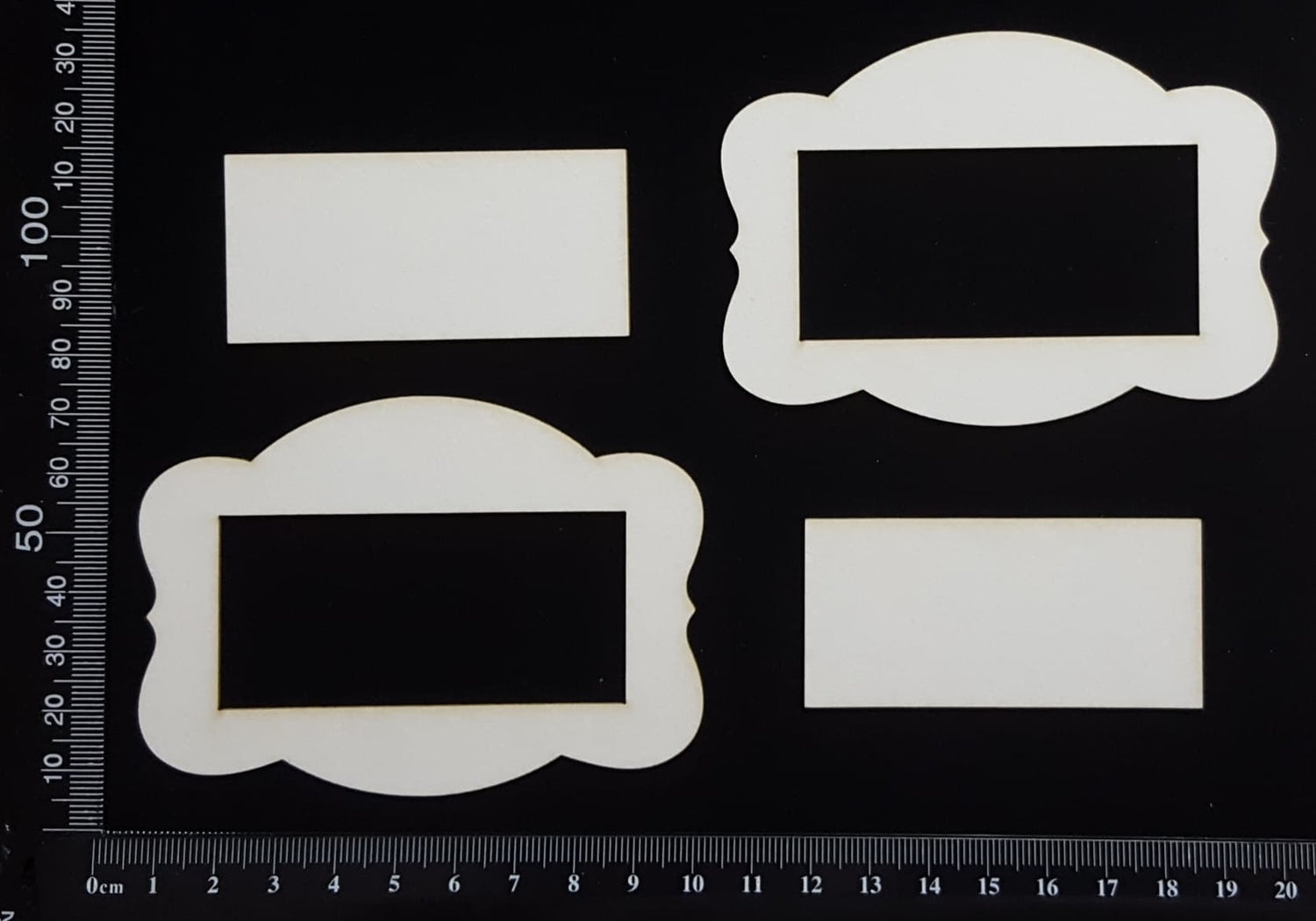 Vintage Frames Set - F - White Chipboard