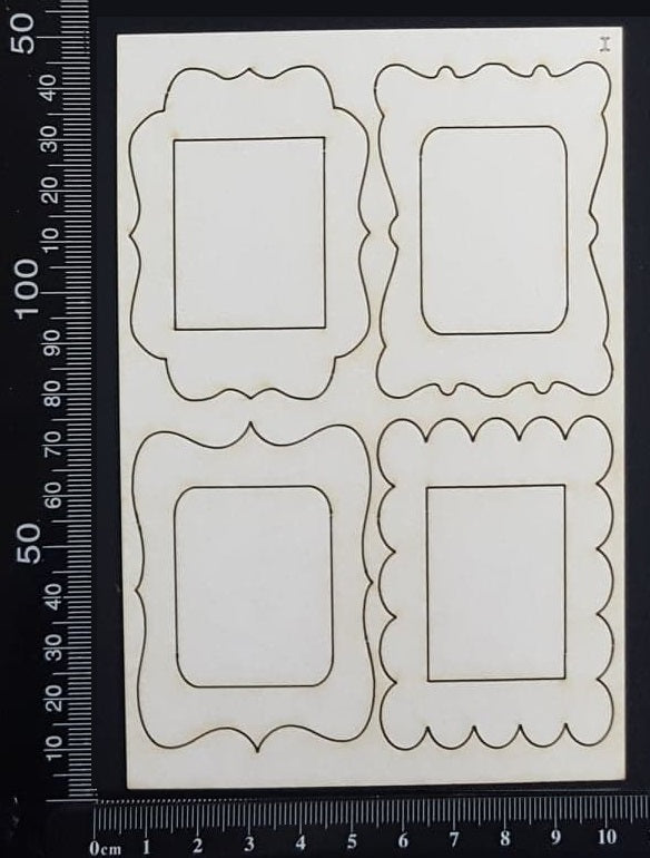 Vintage Frames Set - I - Mini - White Chipboard