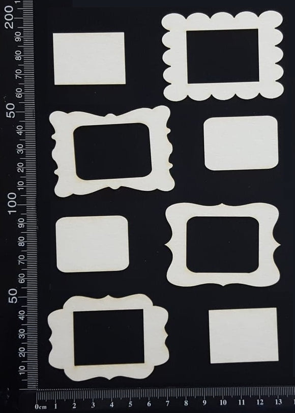 Vintage Frames Set - I - Mini - White Chipboard