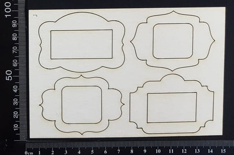 Vintage Frames Set - J - Mini - White Chipboard