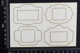 Vintage Frames Set - J - Mini - White Chipboard