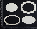 Vintage Frames Set - K - White Chipboard