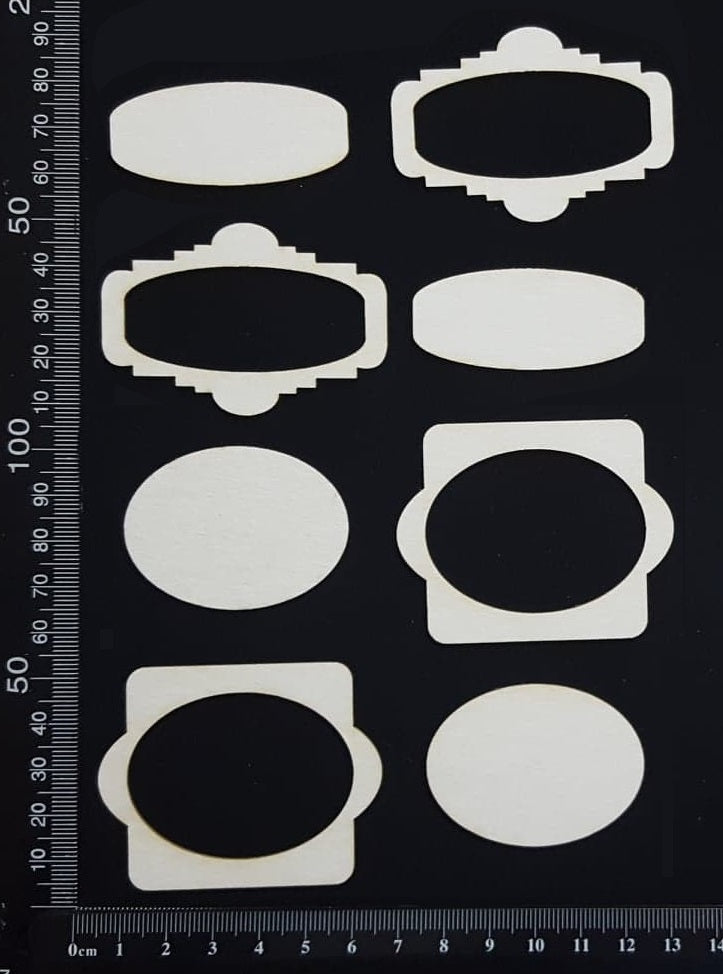Vintage Frames Set - P - Mini - White Chipboard