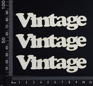 Vintage - Set of 3 - White Chipboard