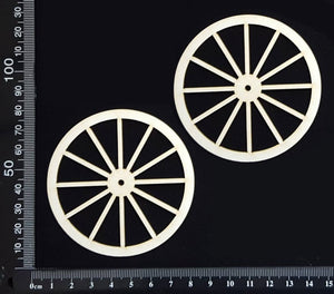 Wagon Wheel Set - AA - Large - White Chipboard