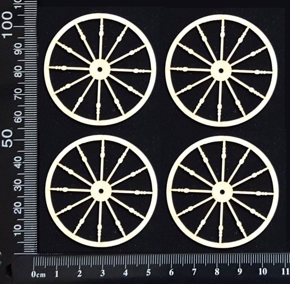 Wagon Wheel Set - BB - Medium - White Chipboard